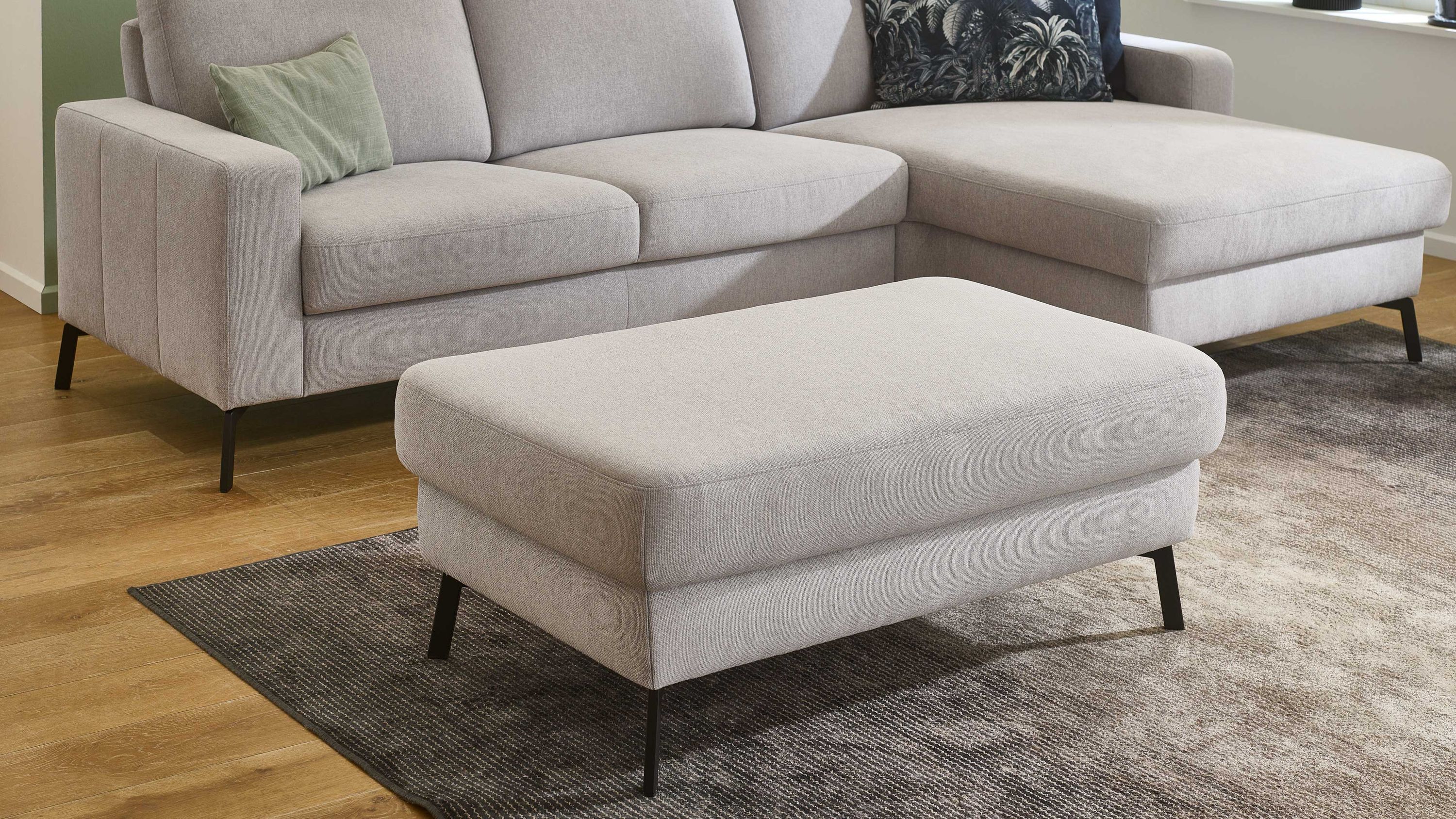 COMFORT SMART Anuk - Polsterhocker hellgrauer Bezug Simply Clean  ca. 92 x 67 cm