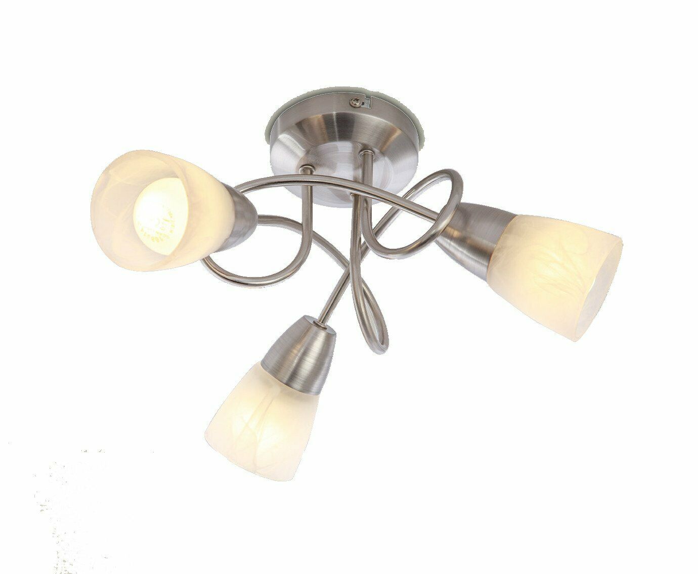 Globo Deckenleuchte 3-flammig nickel matt 40 Watt Leuchte Design alabaster Optik