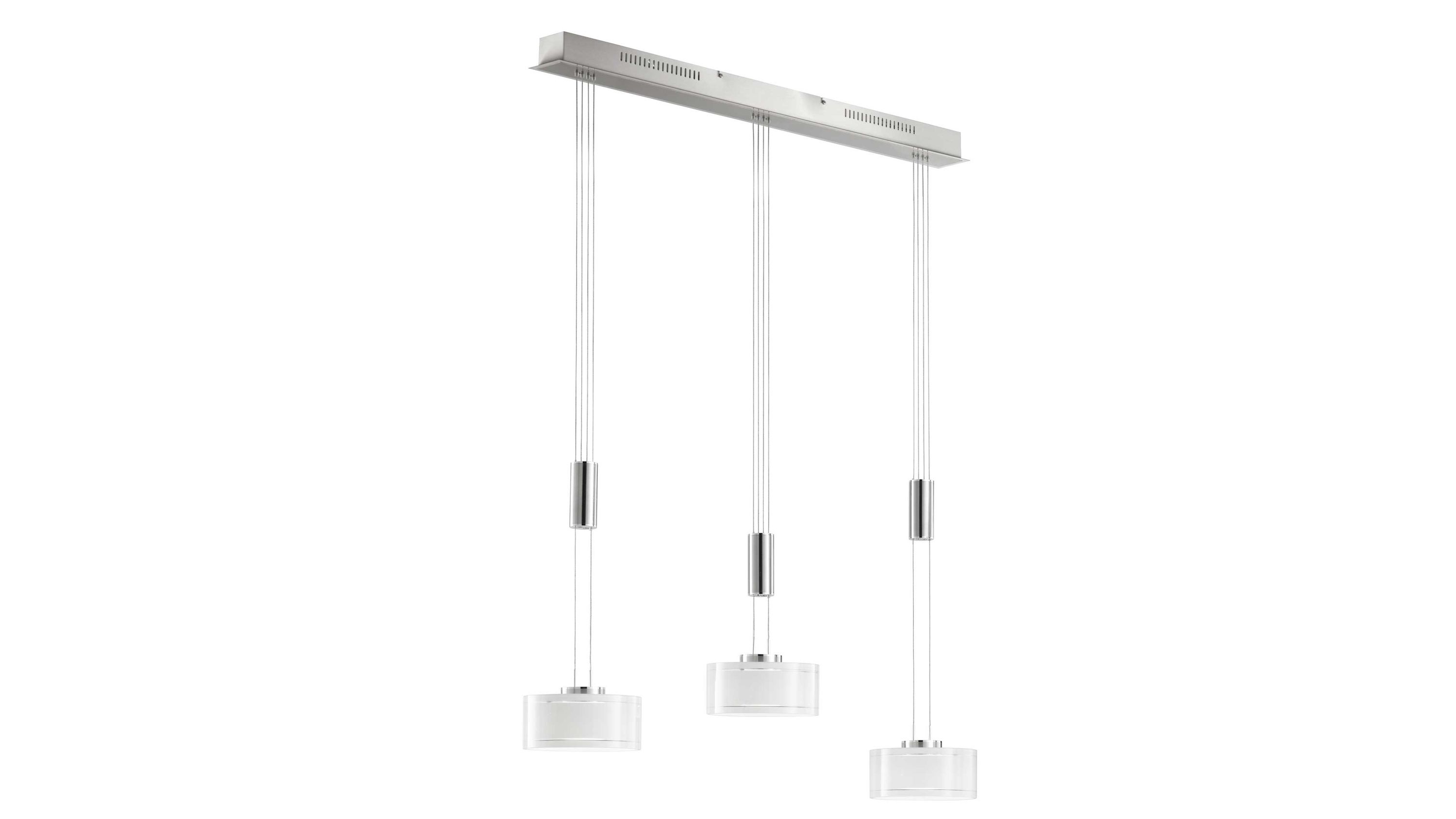 FH Hängelampe Larin Nickel matt & opalweißes Glas - Länge ca. 100 cm