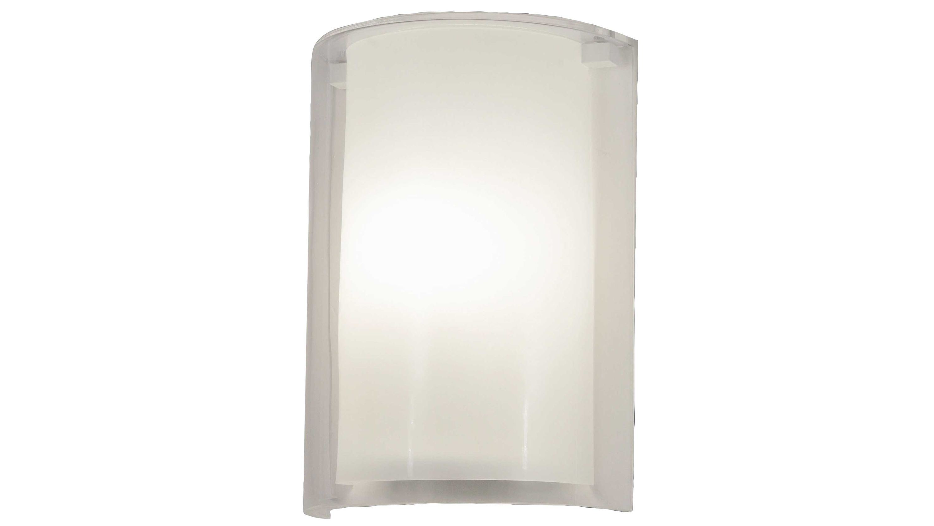 Transparente Leuchte mit zylindrischem Glas und weißem innerem Diffusor