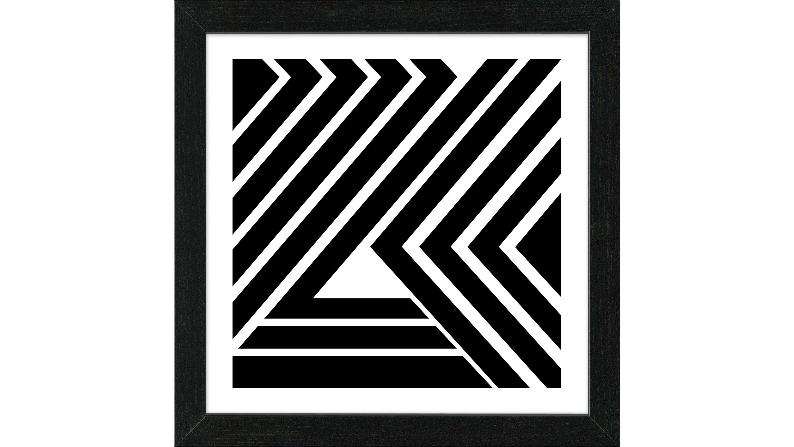 PRO®ART Kunstdruck Stripes Schwarz & Weiß - ca. 35 x 35 cm