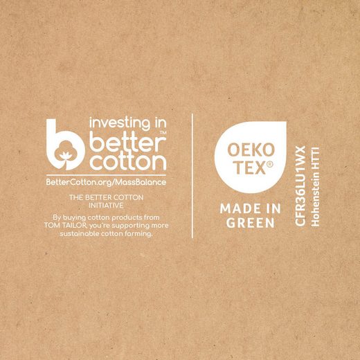 Label Verpackung Tom Tailor Wendebettwäsche mit Logos Better Cotton Initiative OEKO-TEX MADE IN GREEN Zertifikat