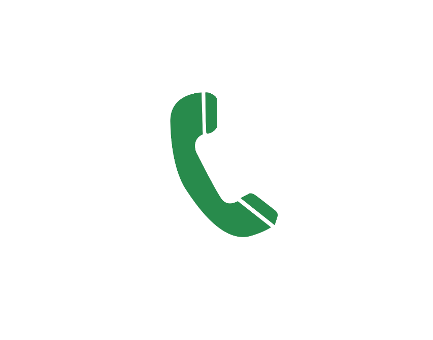 Grünes Telefonsymbol mit stilisiertem Telefonhörer auf schwarzem Hintergrund.