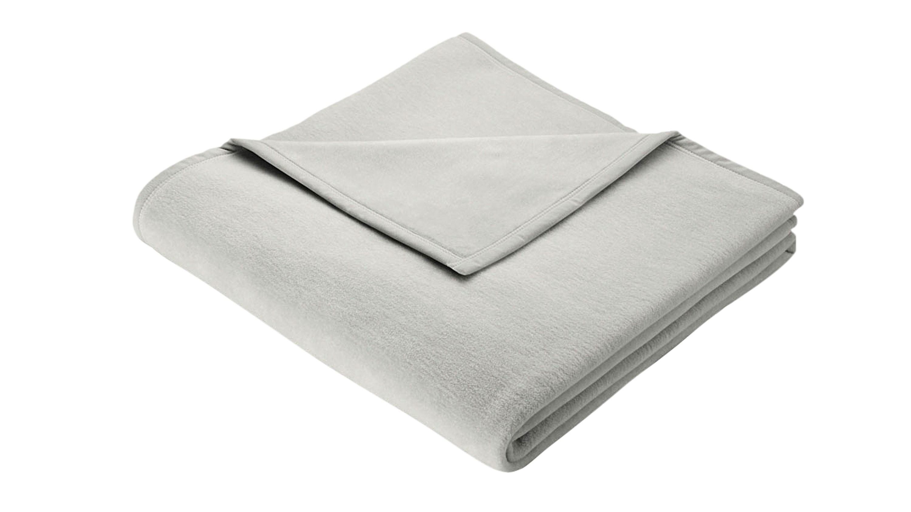 Biederlack® Wohndecke Cotton Home silberfarbenes Mischgewebe - ca. 150 x 200 cm