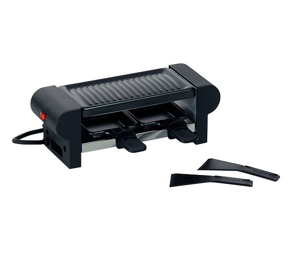 Kela Raclette Bernina Grillplatte schwarz modern 2 Personen 5 teilig Stahl