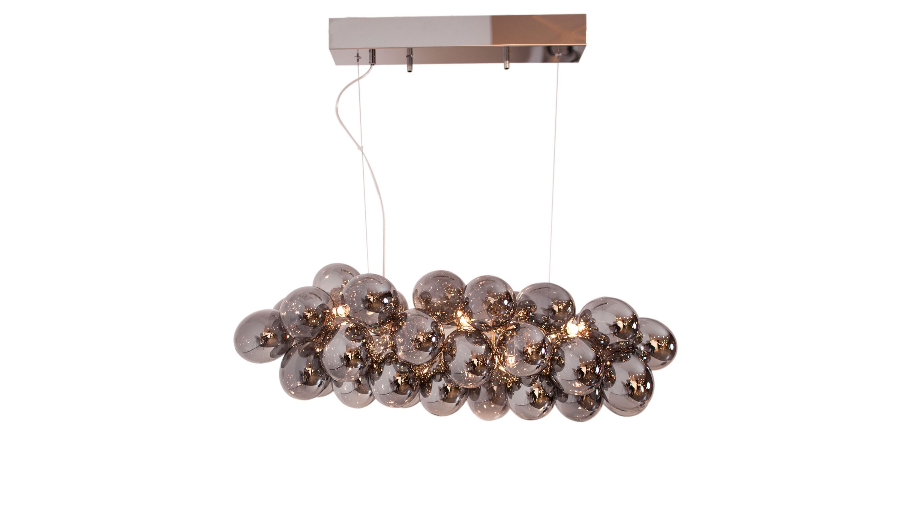BY RYDÉNS Leuchten Serie Gross Bar - Hängeleuchte rauchgraues Glas - Länge ca. 80 cm
