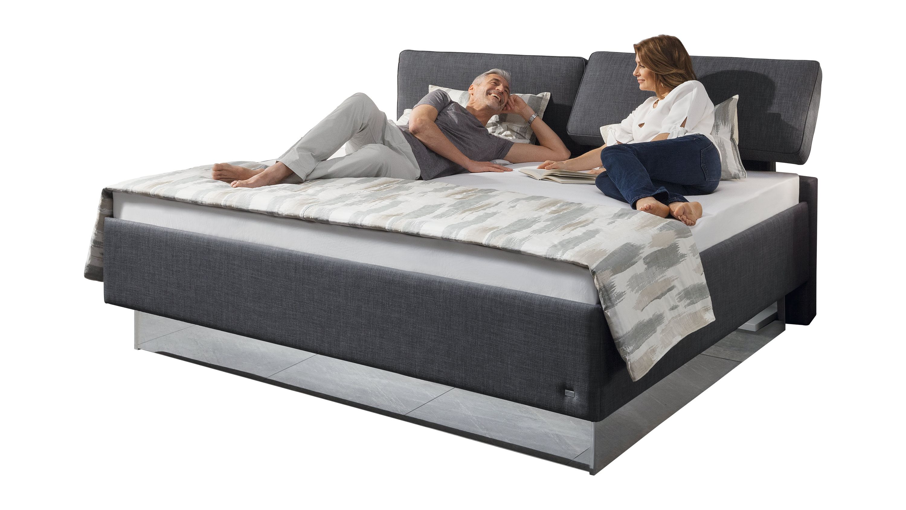 rUF BETTEN Polsterbett grauer Stoffbezug 6322  Liegefläche ca. 180 x 200 cm