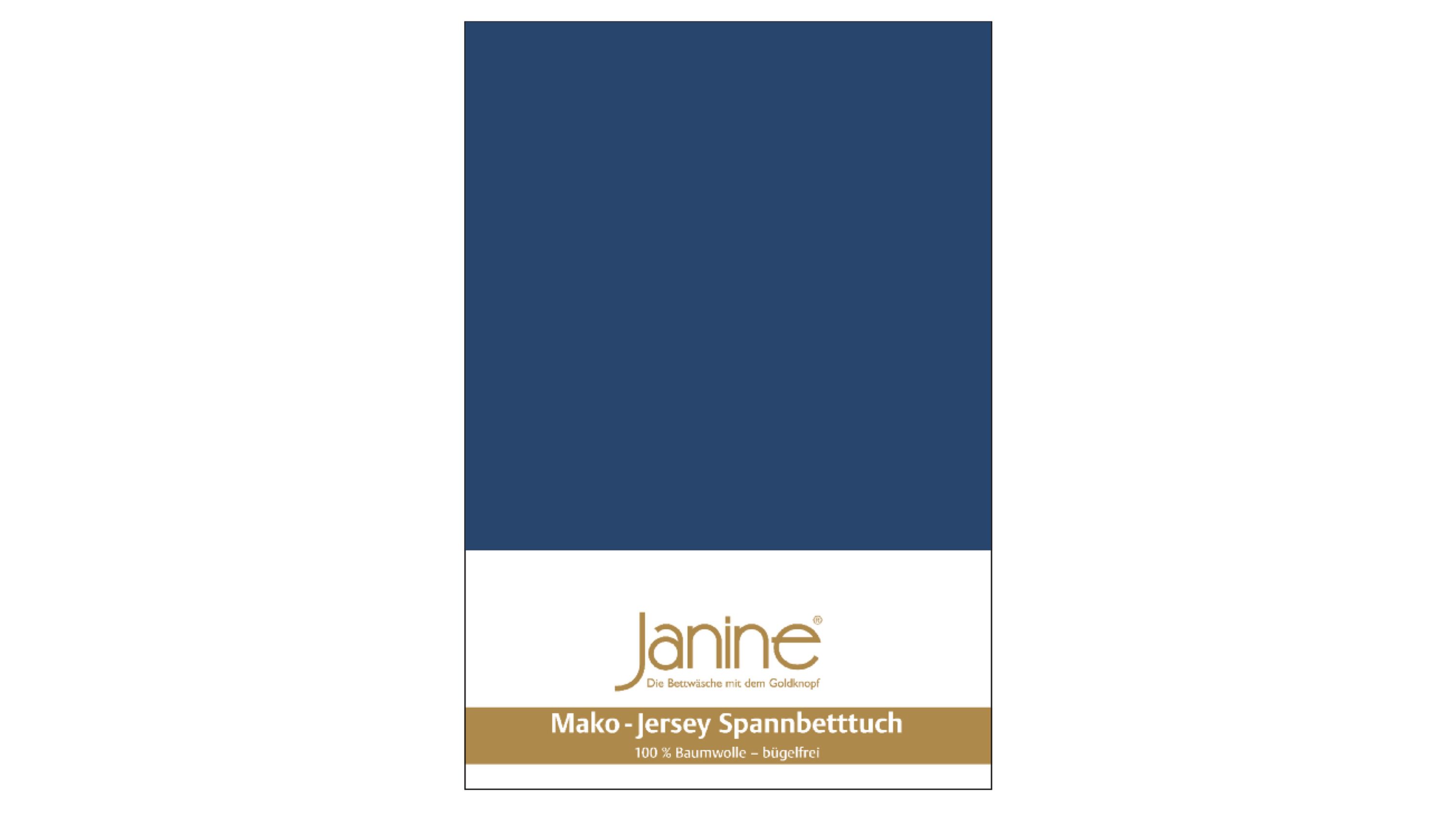 Marineblaues Spannbettlaken mit weißer und goldfarbener Verpackung