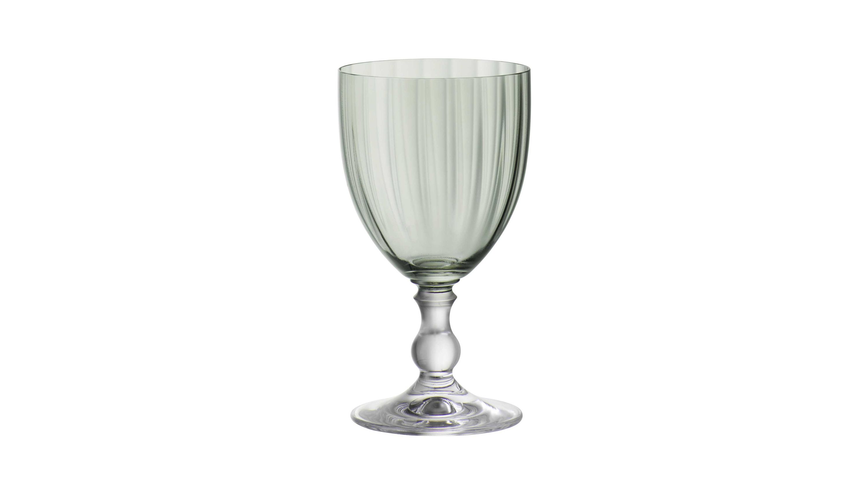 BOHEMIA Cristal Weißweinglas Georgia rauchgrünes Kristallglas - ca. 240 ml