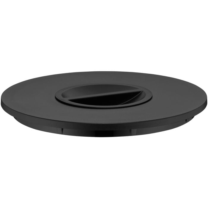WMF Function Bowl Deckel für Arbeitsschüssel schwarz mit Mittelgriff Frontalansicht eines schwarzen Kunststoffdeckels mit zentralem Griff passend für eine Rühr- oder Arbeitsschüssel