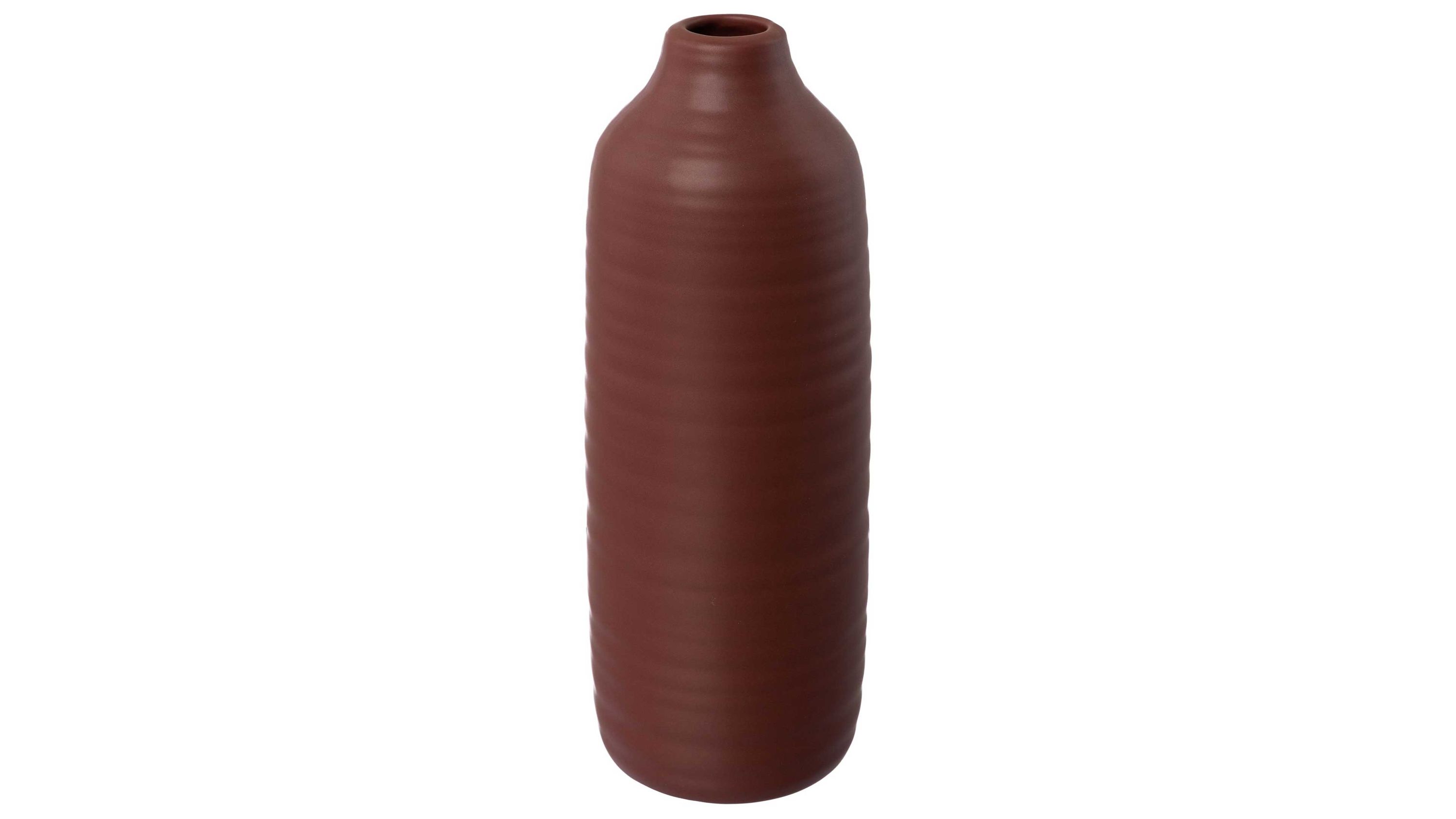 Schmale weinrote Vase mit rundem Körper Schmale hohe Vase mit rundem Körper und schmalem Hals in weinrot
