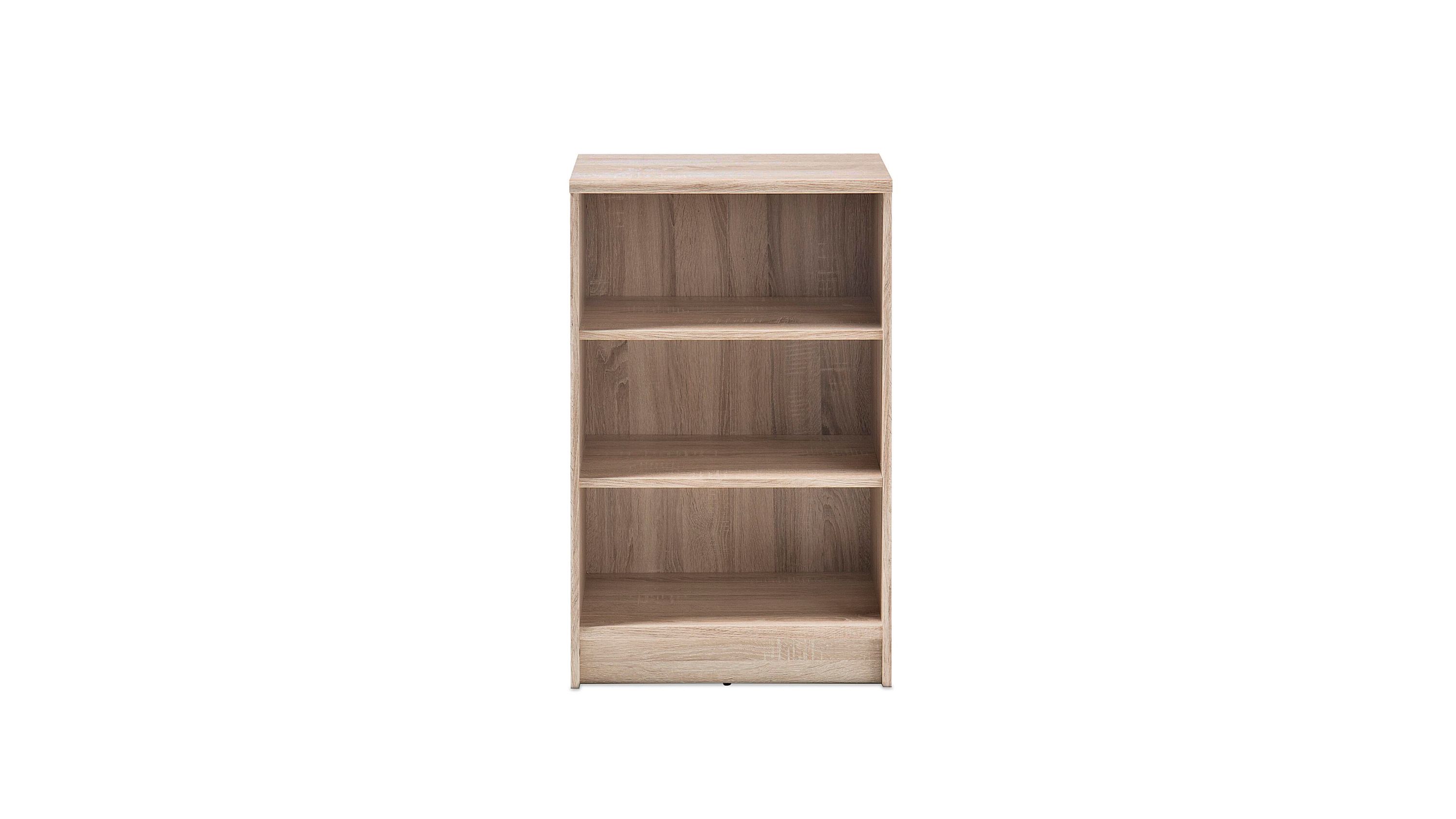 Bücherregal bzw. Standregal Sonoma eichefarbene Kunststoffoberflächen  Höhe ca. 86 cm, zwei Böden