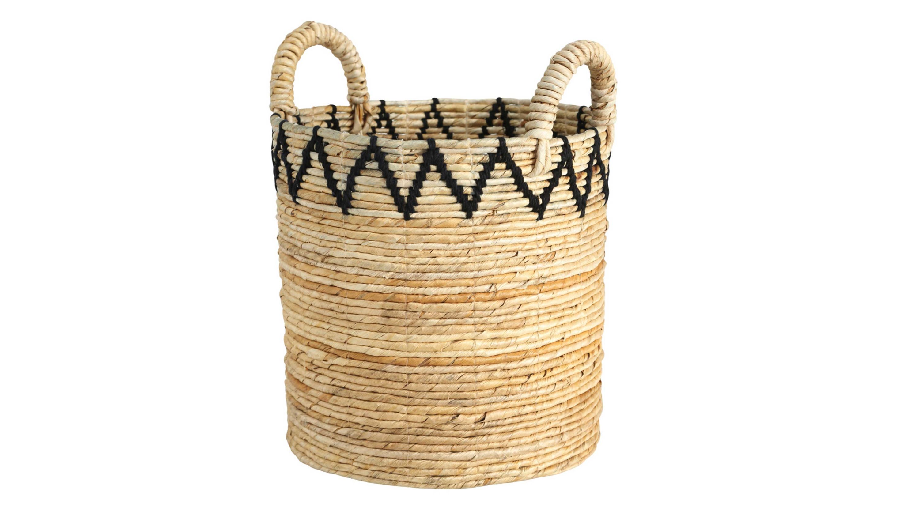 Korb Indio Bananenblattgeflecht  Höhe ca. 46 cm, Dreieckmuster