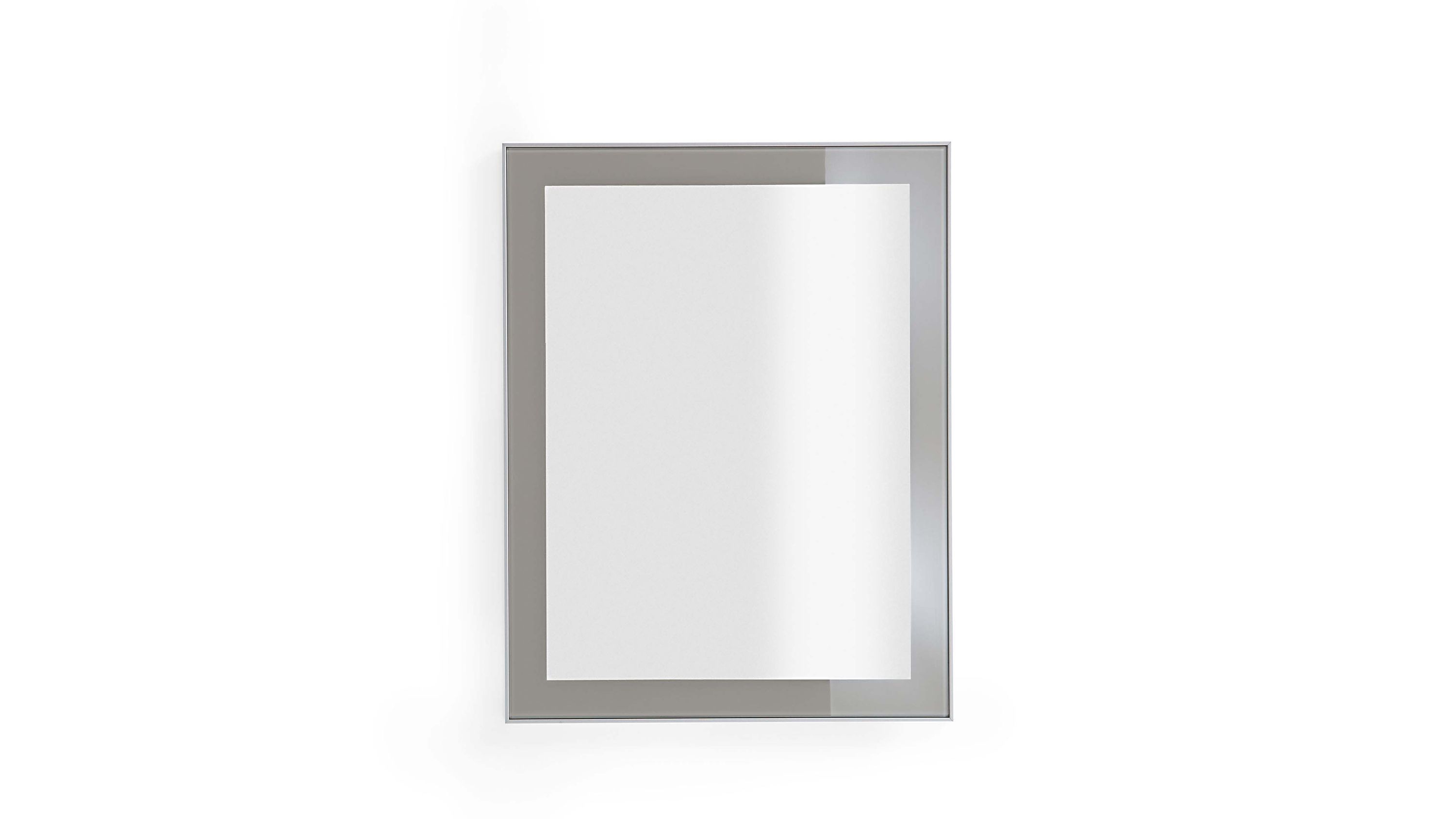 Rechteckiger Wandspiegel mit taupefarbenem Glasrahmen