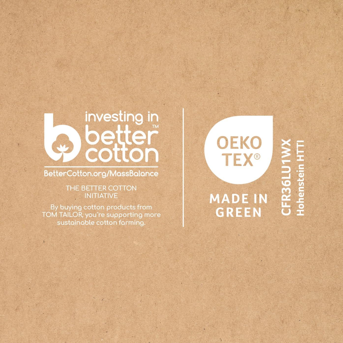 Label Verpackung Tom Tailor Wendebettwäsche mit Logos Better Cotton Initiative OEKO-TEX MADE IN GREEN Zertifikat