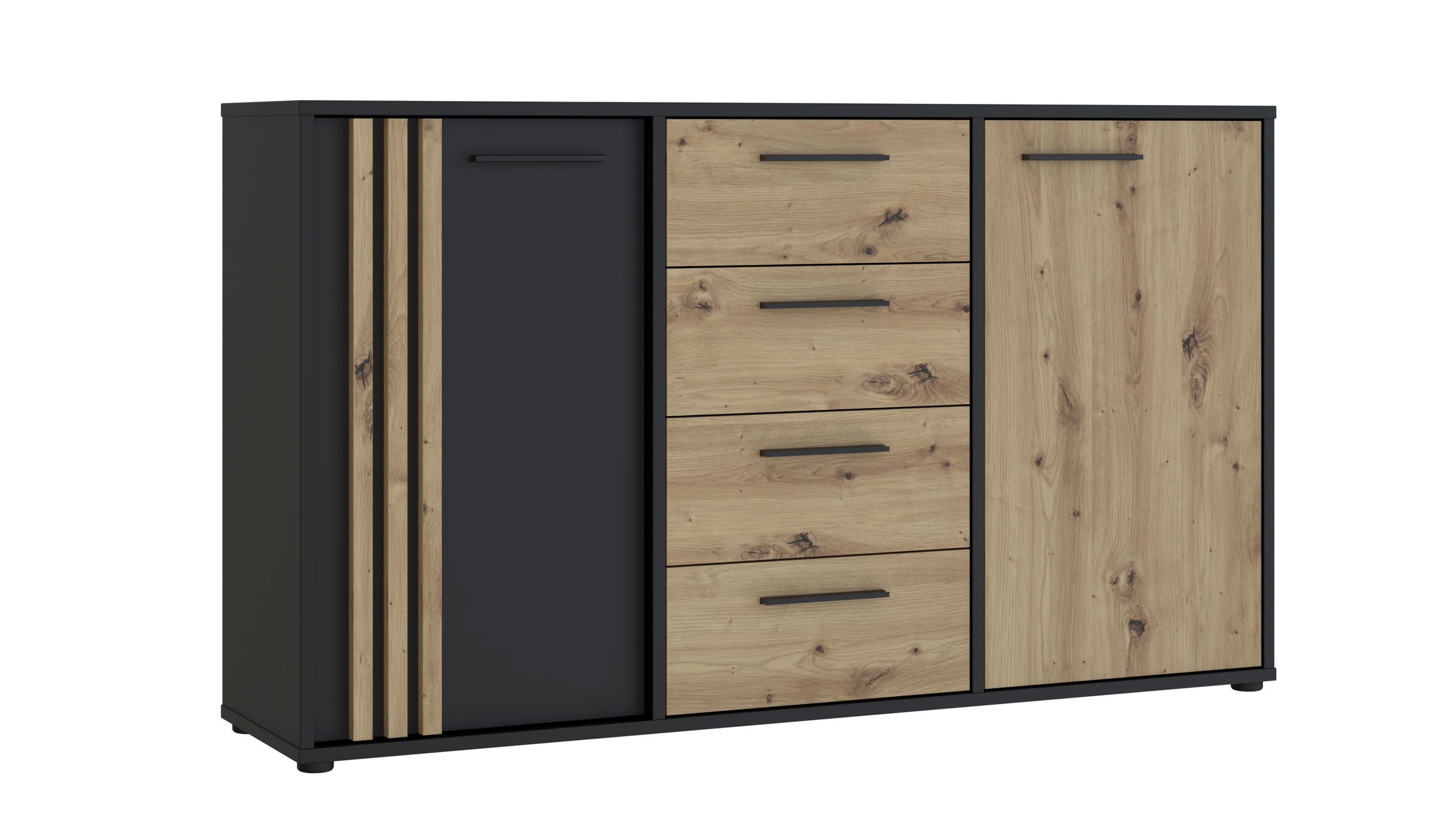 Kommodenprogramm Cardigan Schwarz & Artisan Eiche  ca. 143 x 82 cm