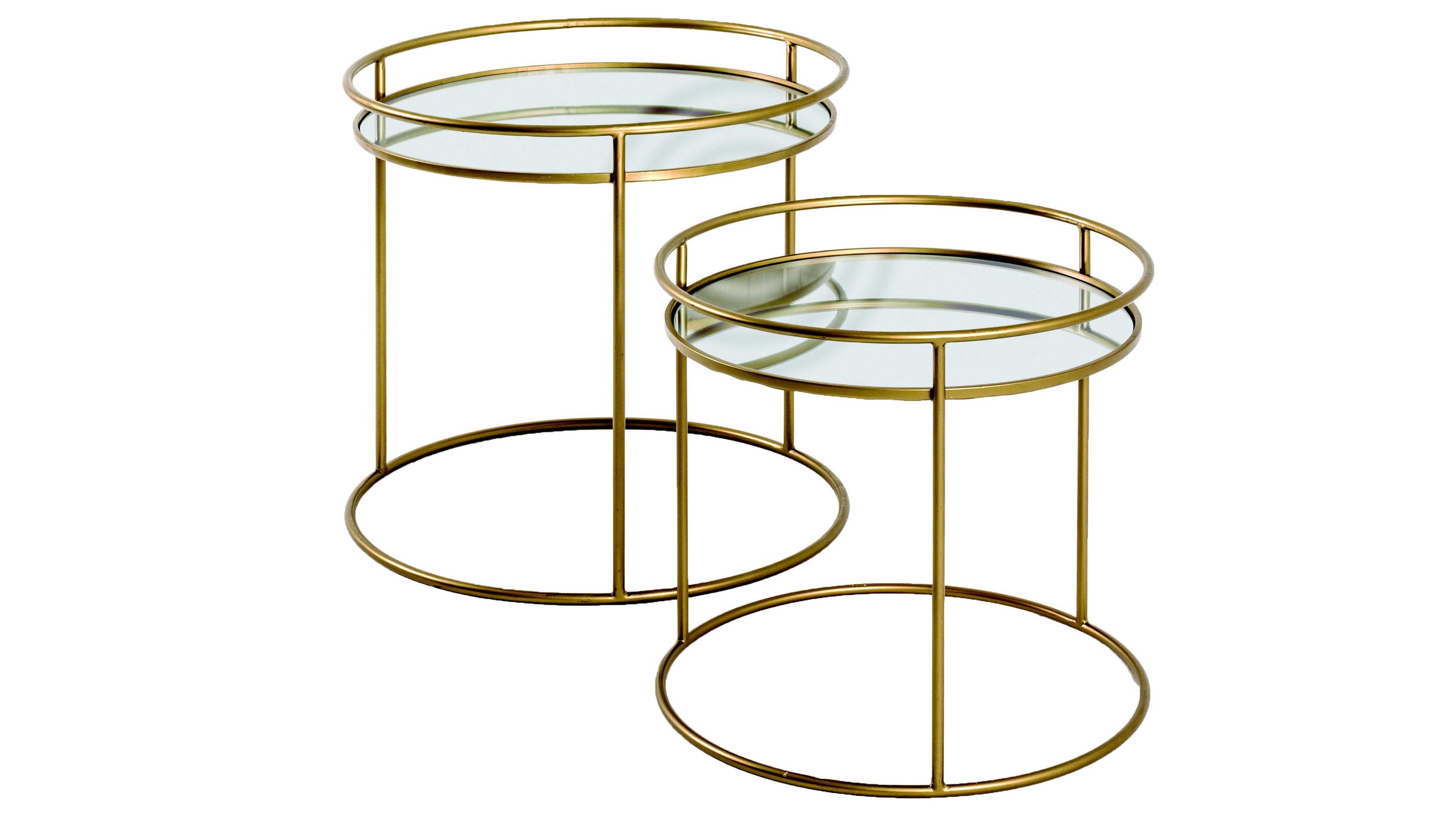 Beistelltisch-Set goldfarbenes Metall - zweiteilig