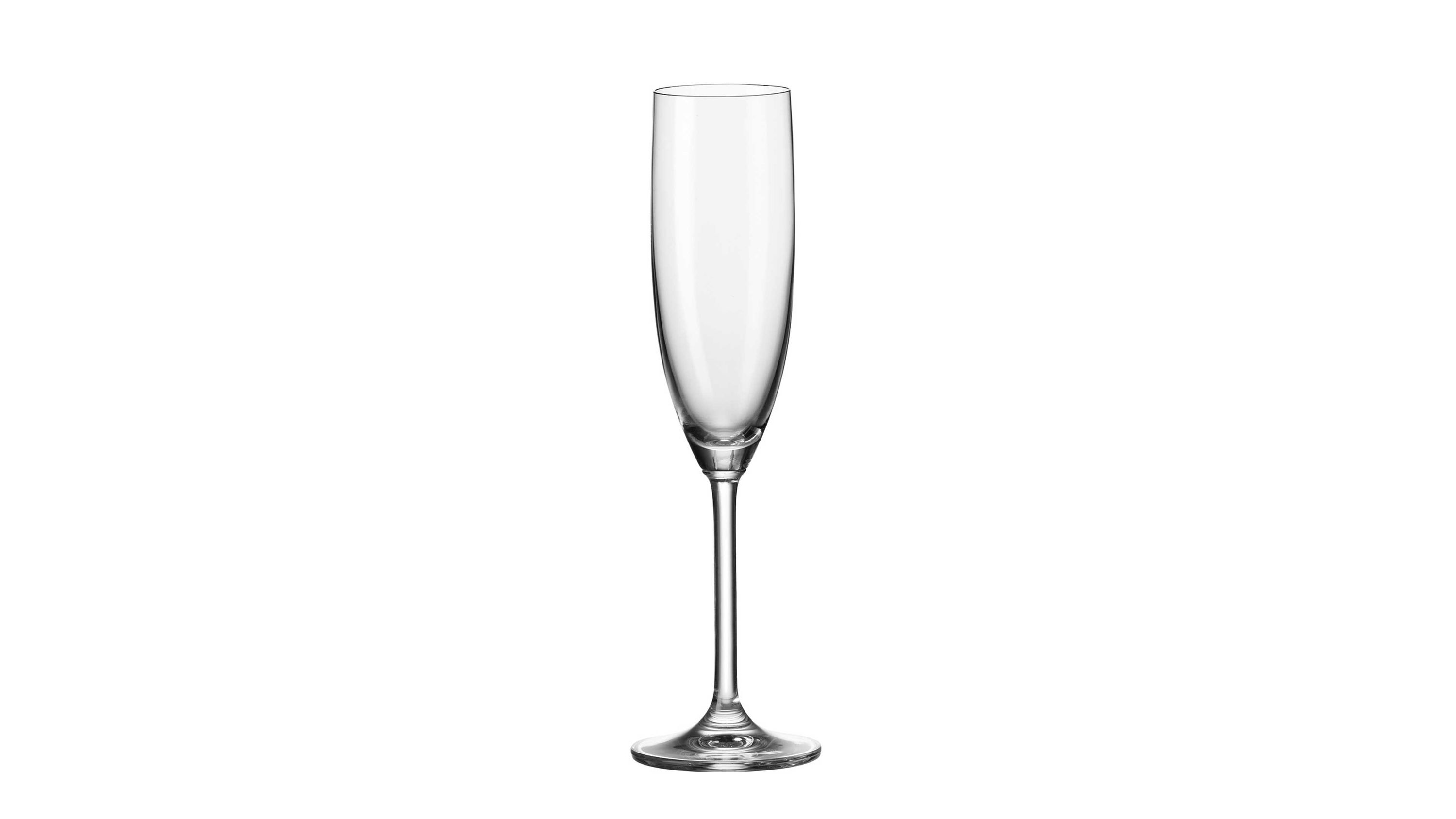 Sektglas mit schlankem Kelch und Stiel Klares Sektglas mit schlankem Kelch und langem Stiel