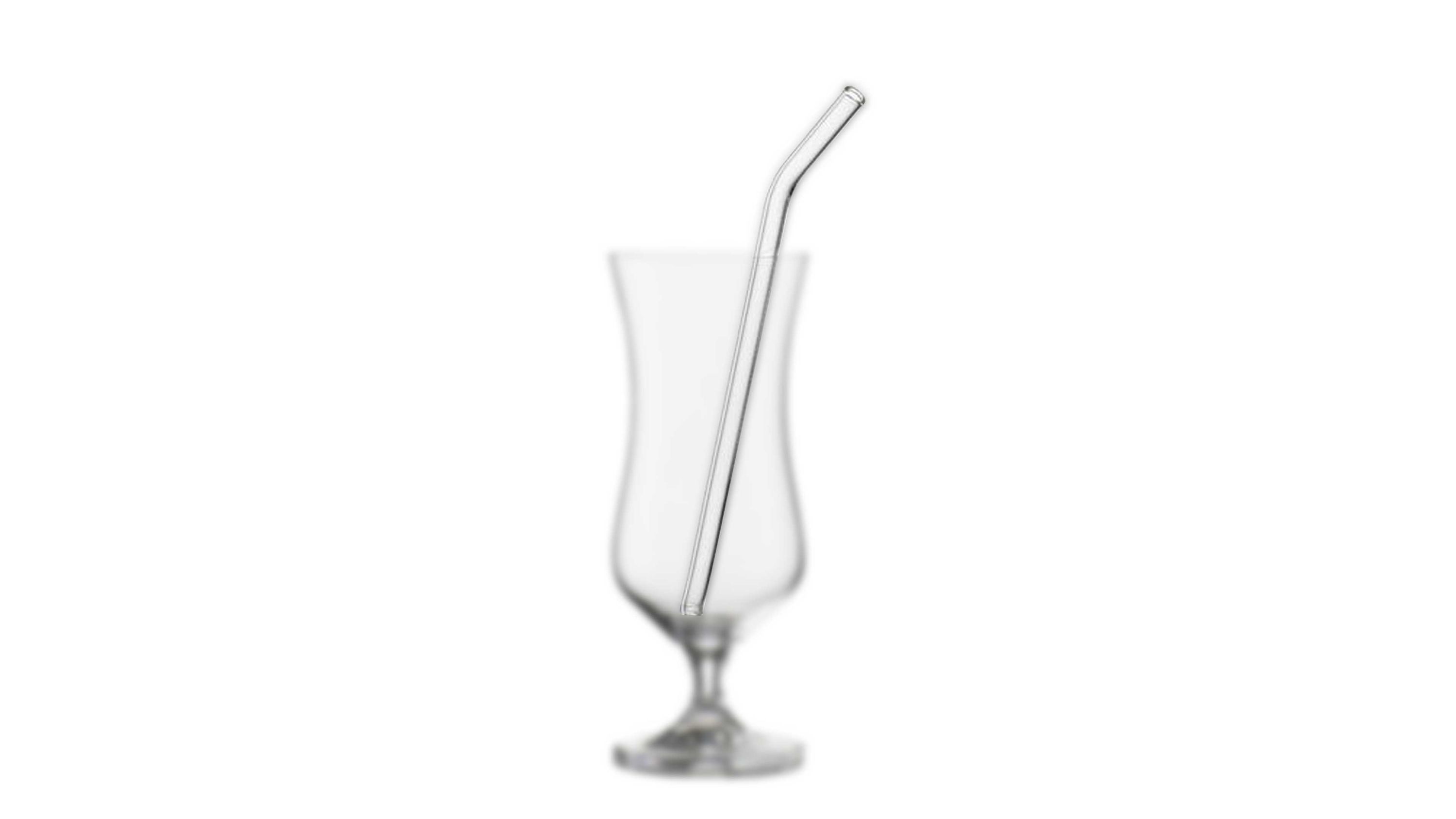 BOHEMIA Cristal Glas-Trinkhalm-Set Simax Borosilikatglas  Länge ca. 23, gebogen