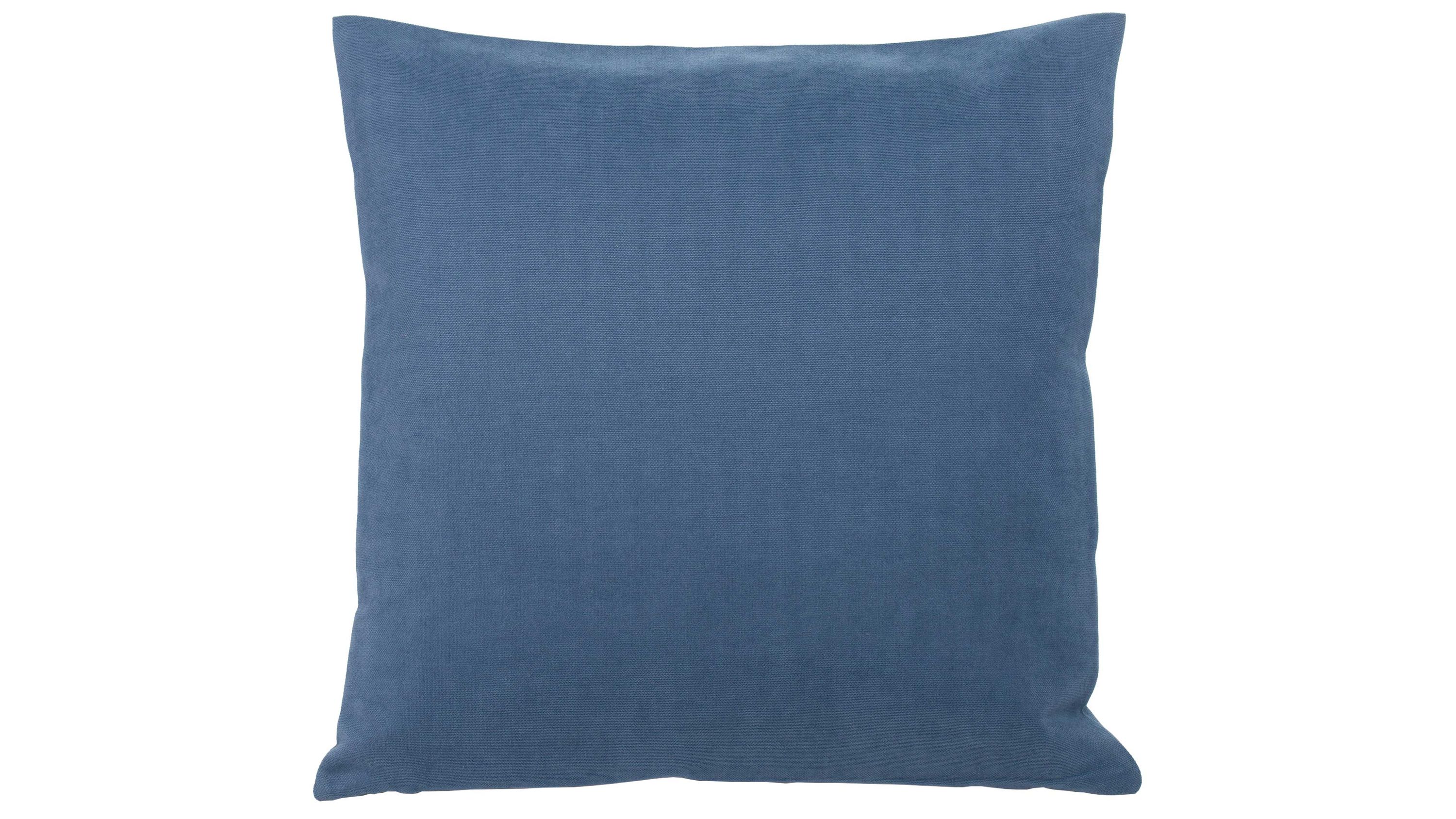 Quadratischer Kissenbezug in Blau ohne Muster