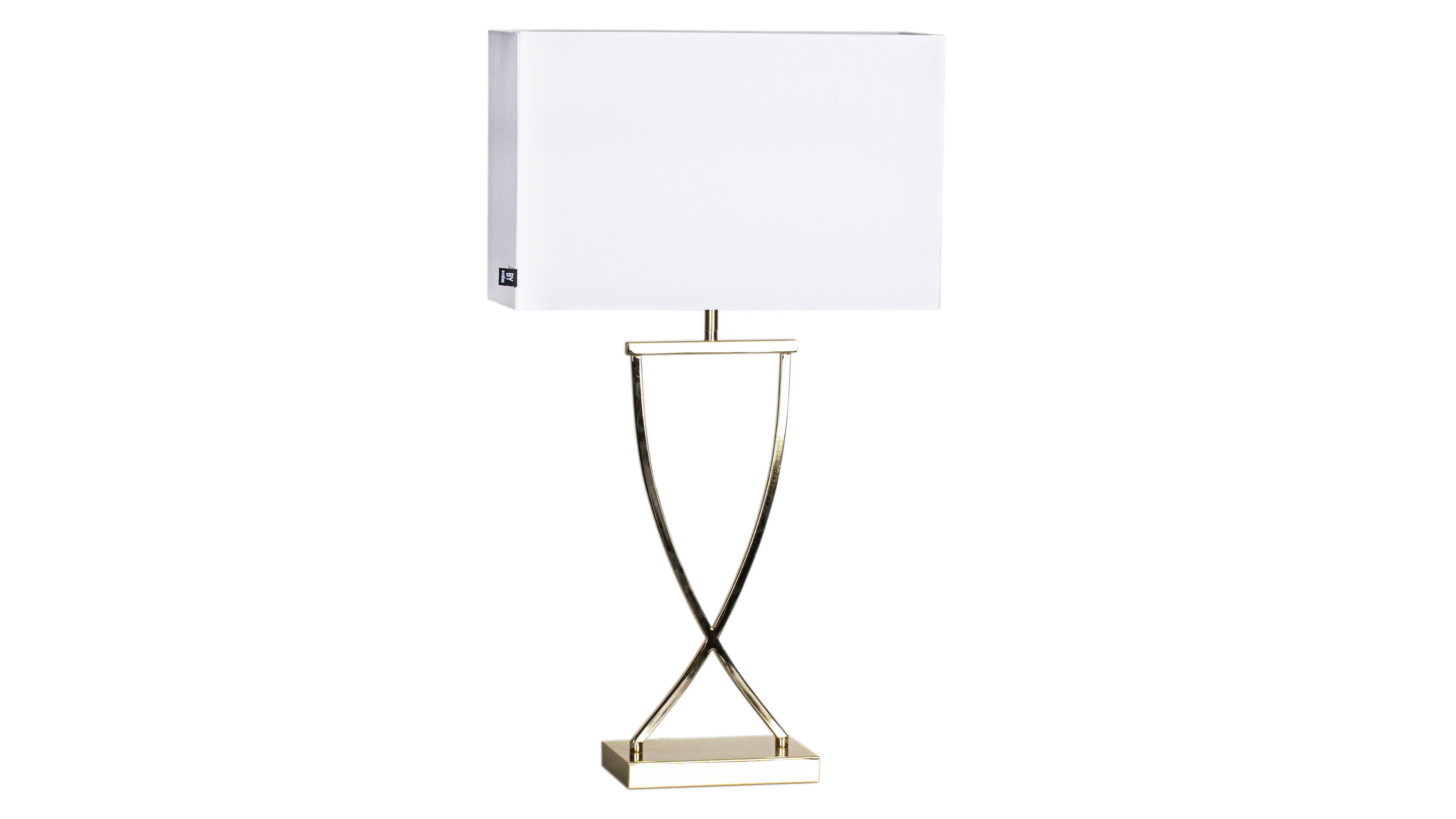 BY RYDÉNS Leuchten Serie Omega - Tischleuchte Weiß & Messing- Höhe ca. 69 cm