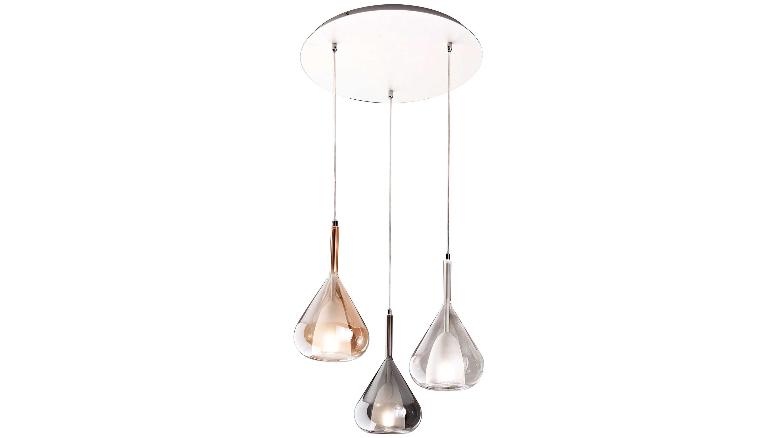 FABAS LUCE Leuchten Serie Lila Glas & Metall - Durchmesser ca. 50 cm