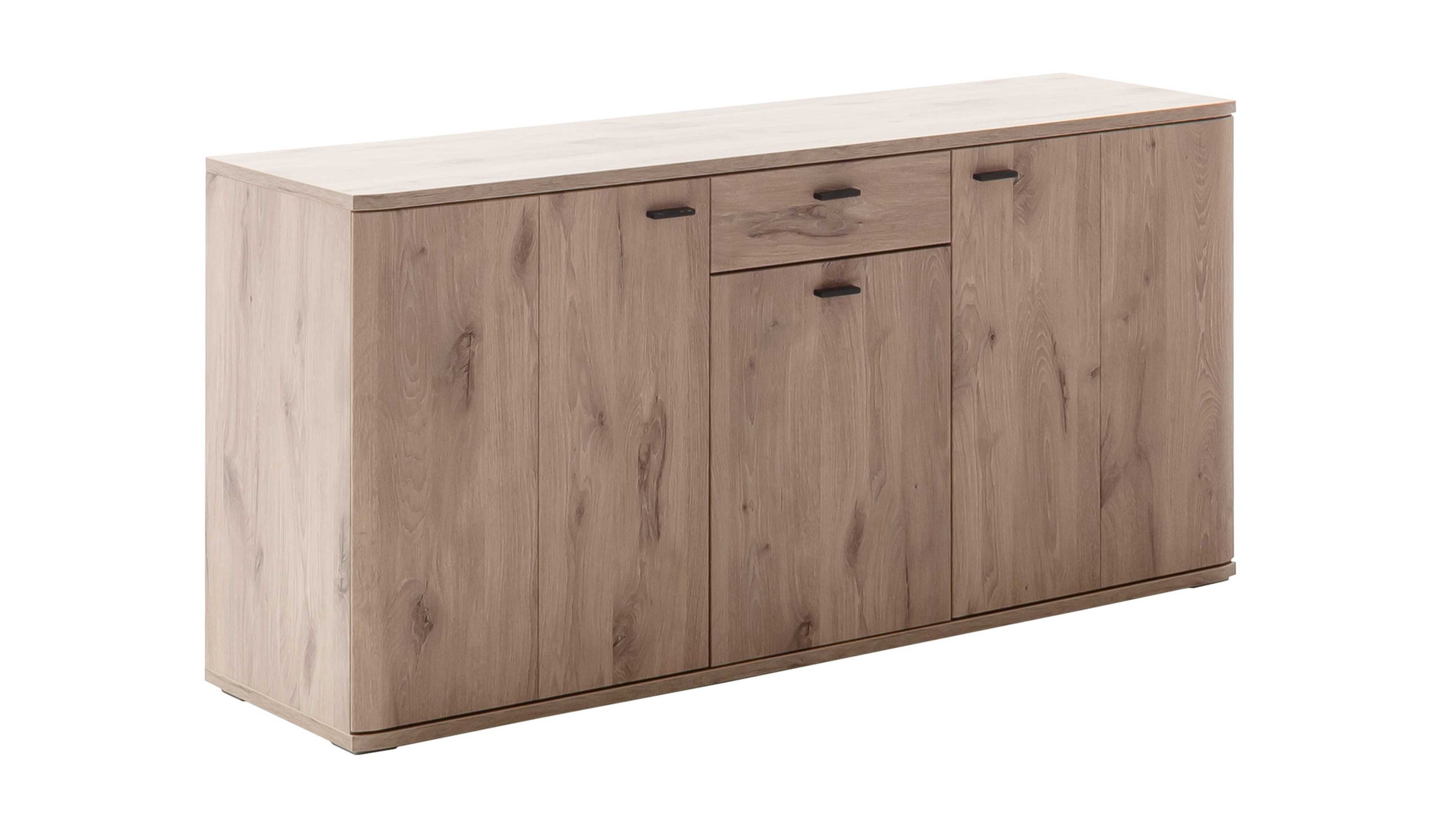 Sideboard mit drei Türen und zwei Schubladen in heller Holzoptik