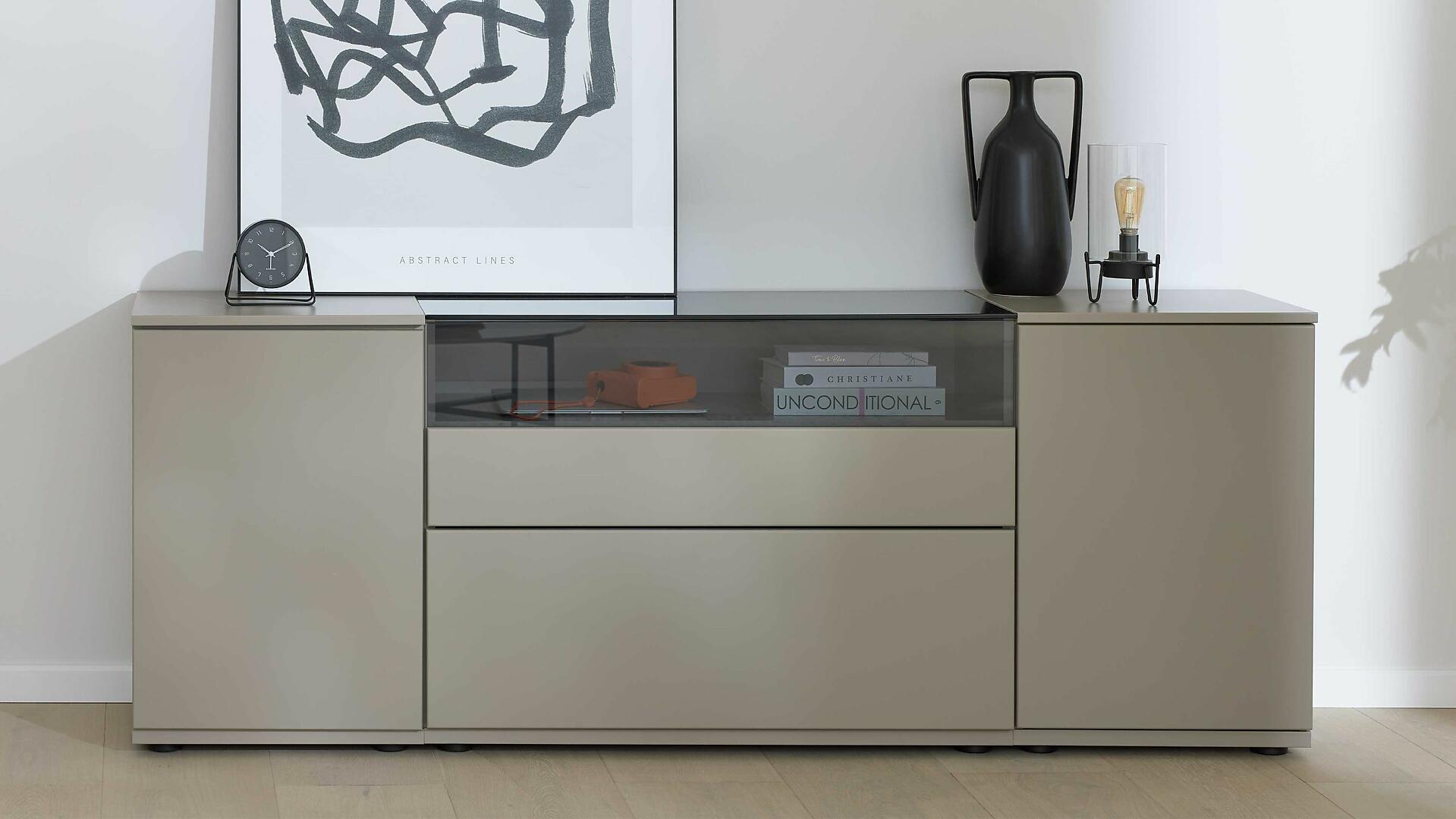 Interliving Sideboard CK18060 Grau Risseiche 180 cm Breite