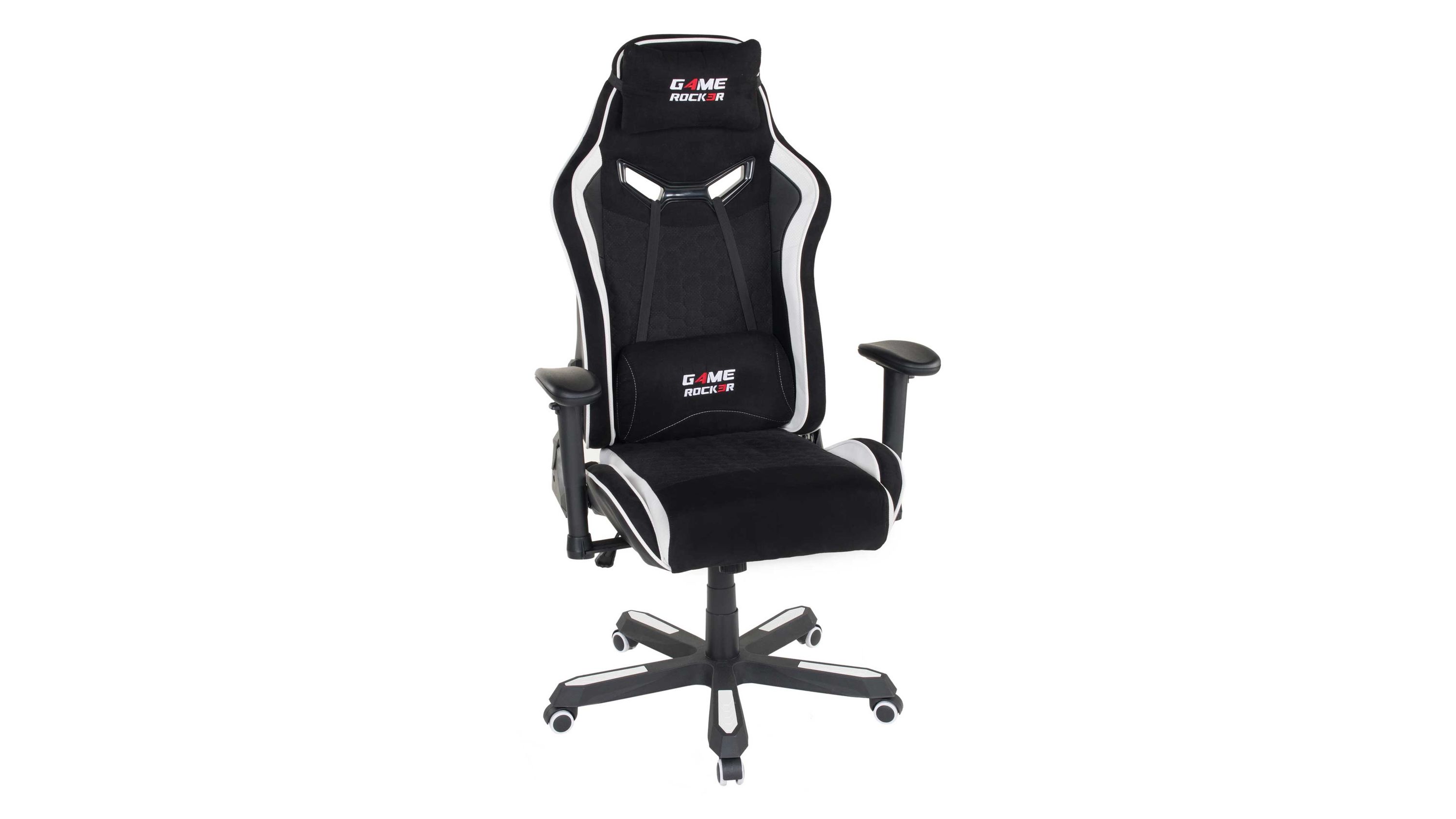 Gaming Stuhl Large bzw. Drehstuhl Game Rocker schwarz-weiße Bezugkombination