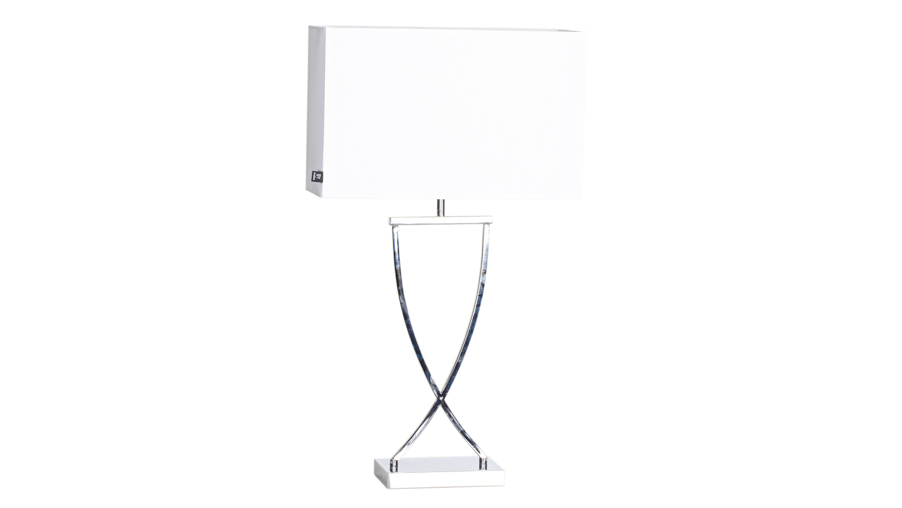 BY RYDÉNS Leuchten Serie Omega - Tischleuchte Weiß & Chrom - Höhe ca. 69 cm