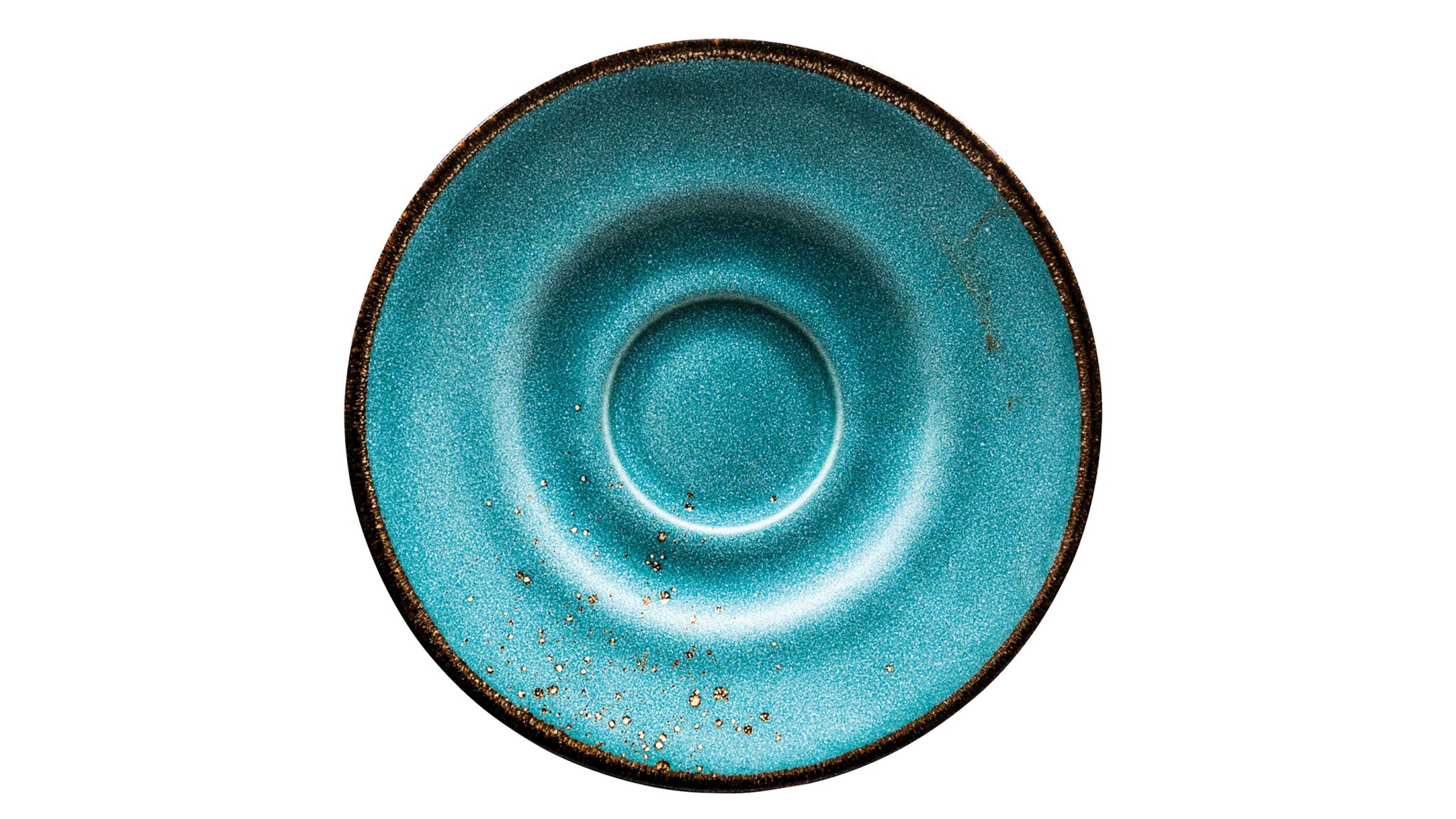 CREATABLE Nature Collection  Unterteller wasserblaues Steinzeug  Durchmesser ca. 15 cm