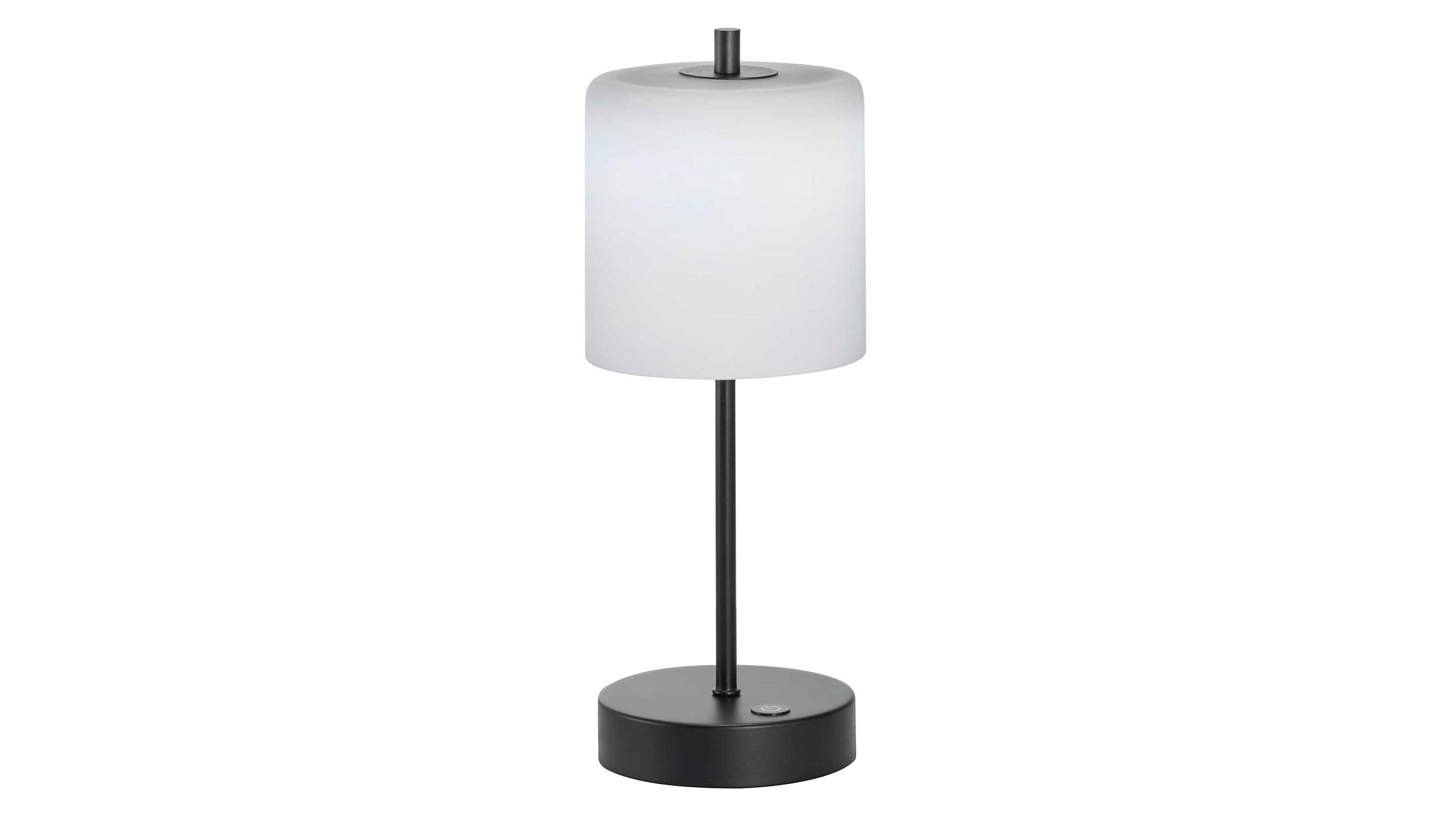 FH LIGHTING Akku Leuchten Serie Riva opalweißes Glas & sandschwarzes Metall - Höhe ca. 35 cm