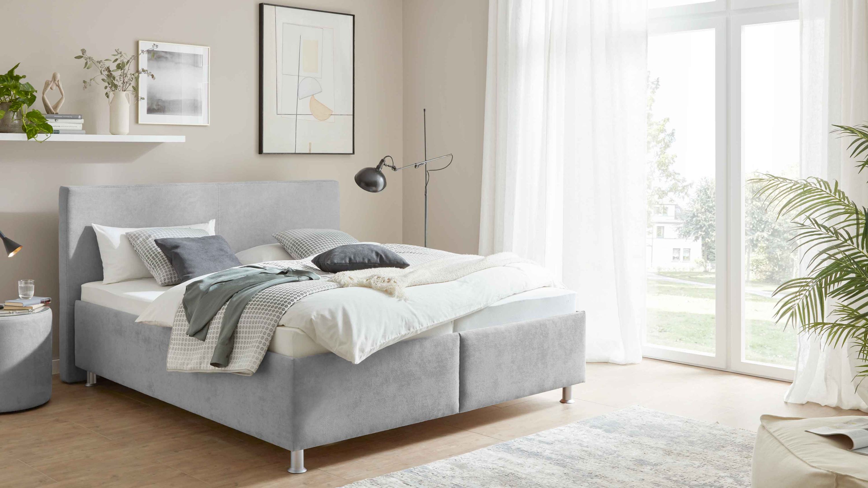 Comfortmaster OC-PB21003 - Polsterbett grauer Velours Enjoy 275317  Liegefläche ca. 180 x 200 cm