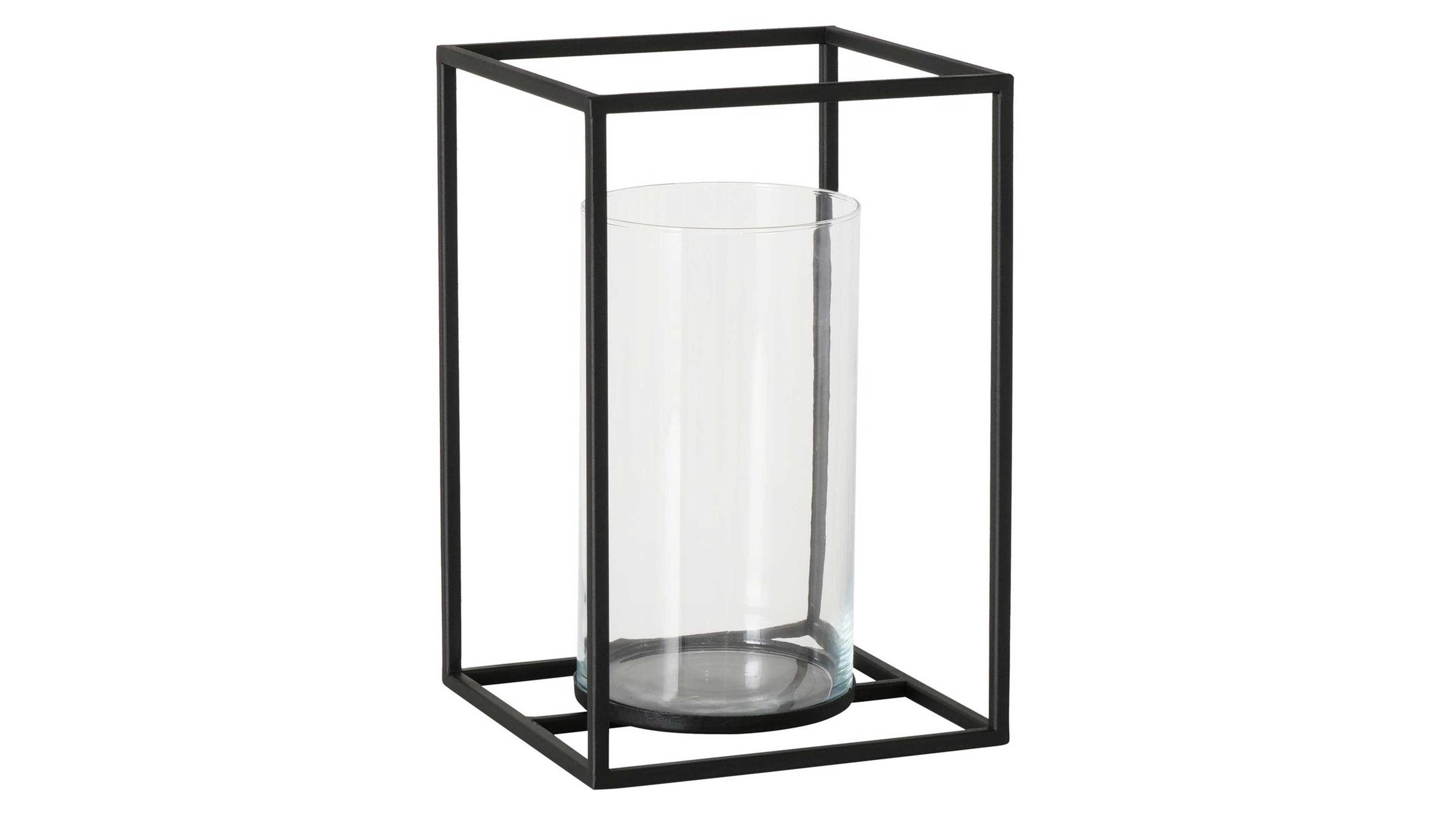 Windlicht Quantum schwarzes Eisen & Klarglas  Höhe ca. 38 cm