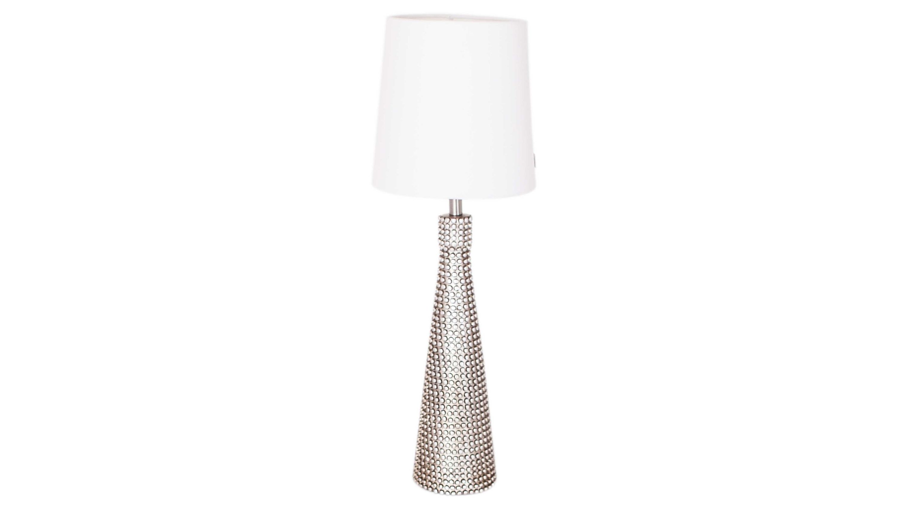 BY RYDÉNS Leuchten Serie Lofty Slim - Tischleuchte Weiß & Silberfarben - Höhe ca. 54 cm