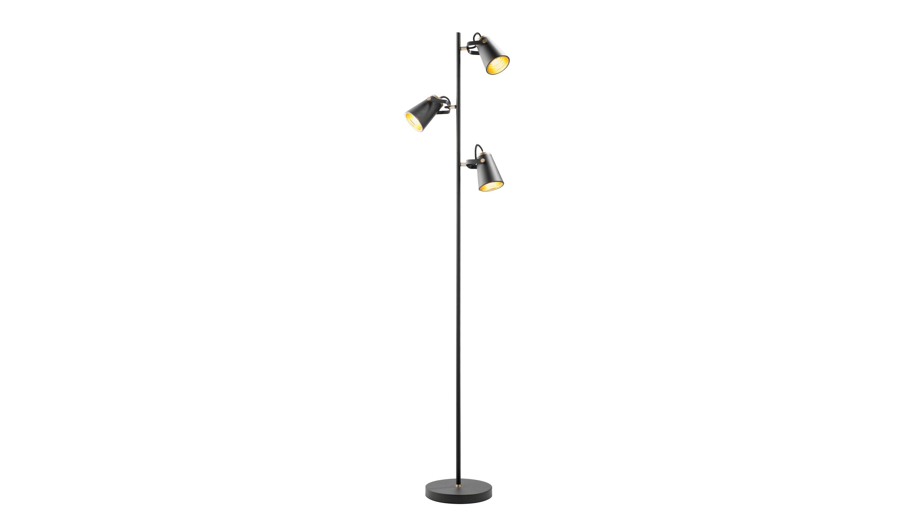 Stehleuchte Edward mattschwarzes & goldfarbenes Metall  Höhe ca. 160 cm