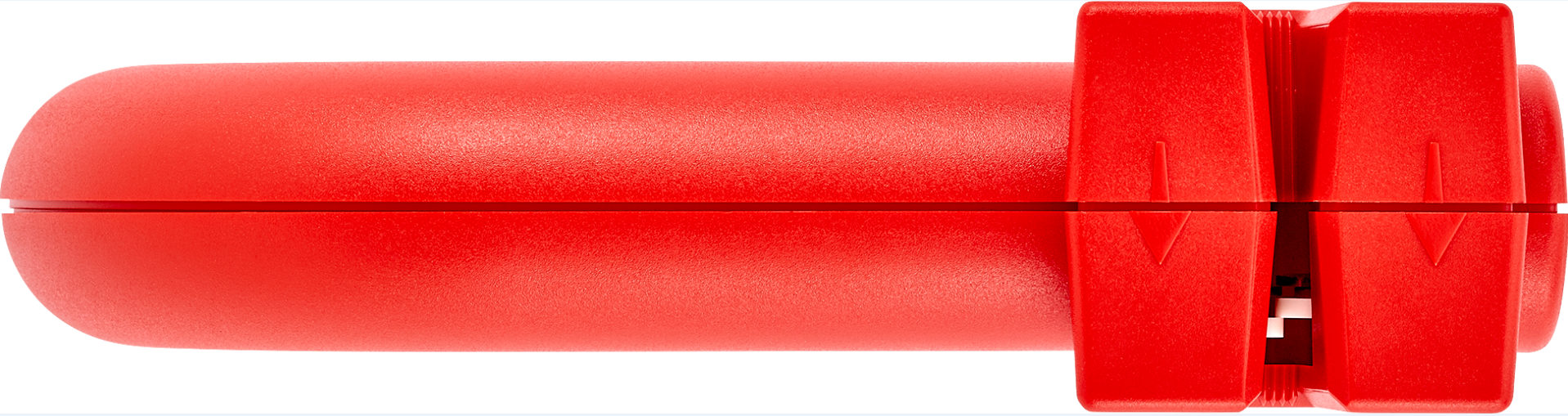Roter Messerschärfer mit zwei Schärfstationen und ergonomischem Griff