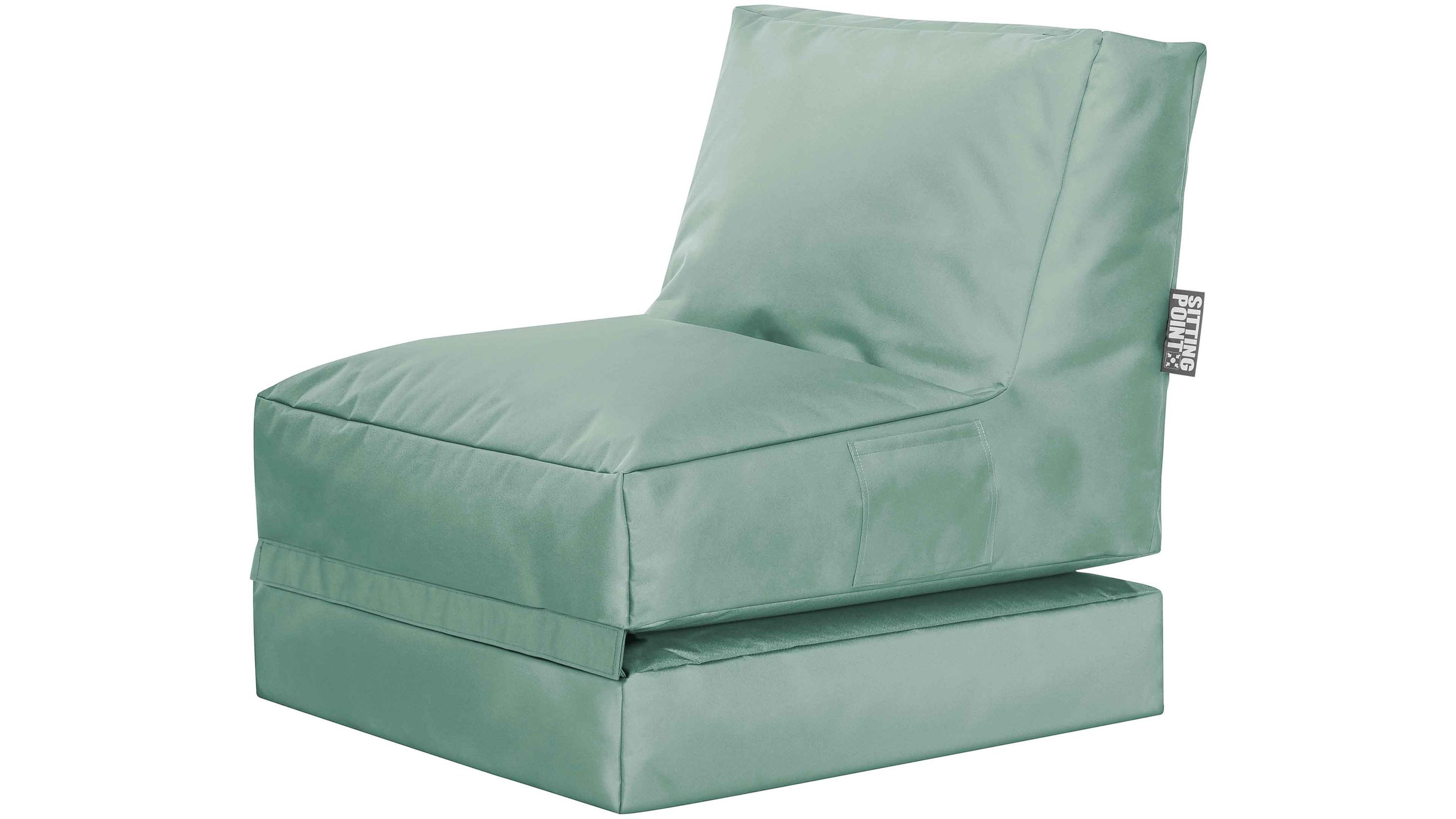 Grüner Funktions-Sitzsack mit Rückenlehne und eckiger Form