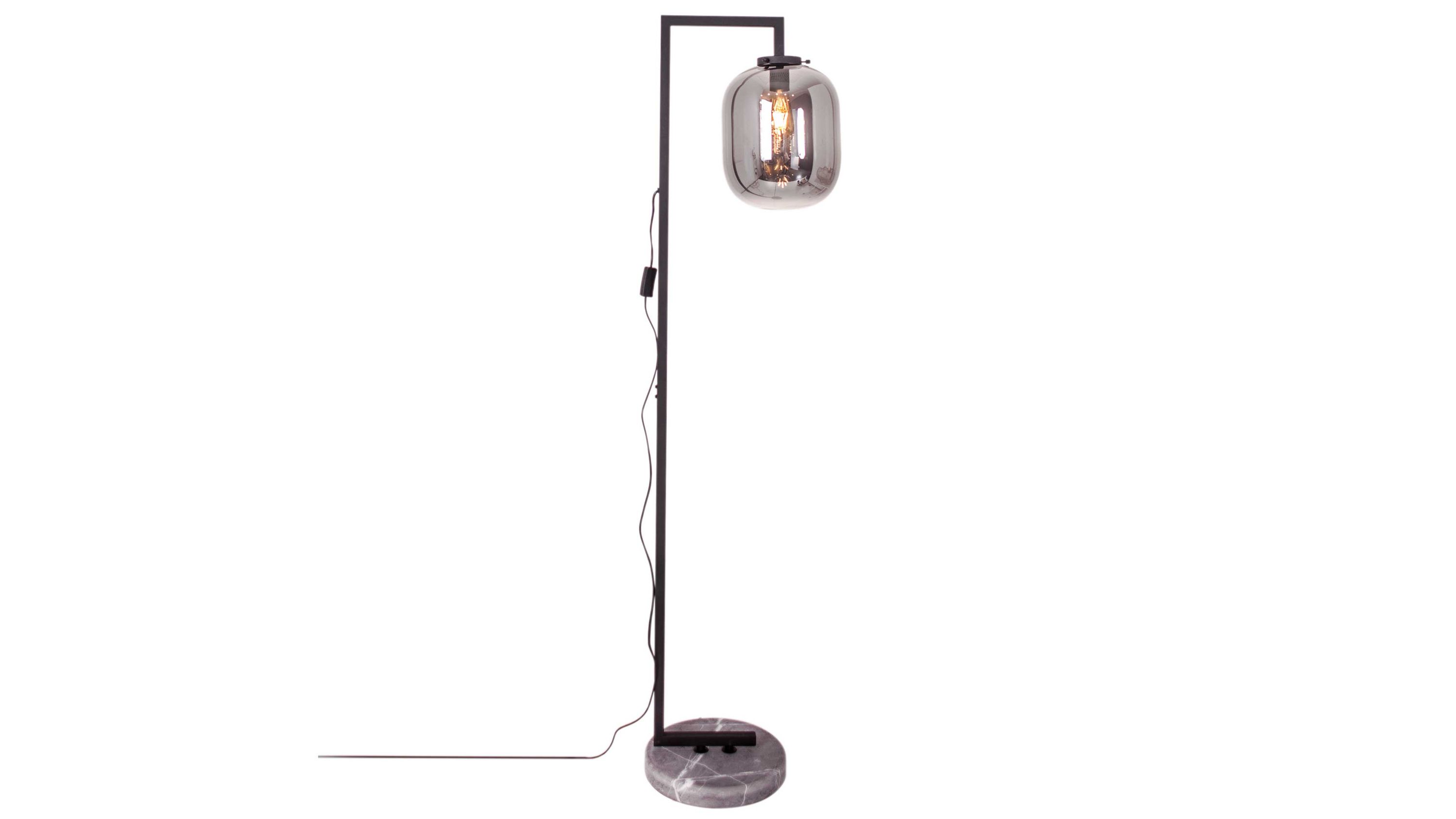 BY RYDÉNS Leuchten Serie Leola - Stehleuchte rauchgraues Glas & Schwarz - Höhe ca. 150 cm