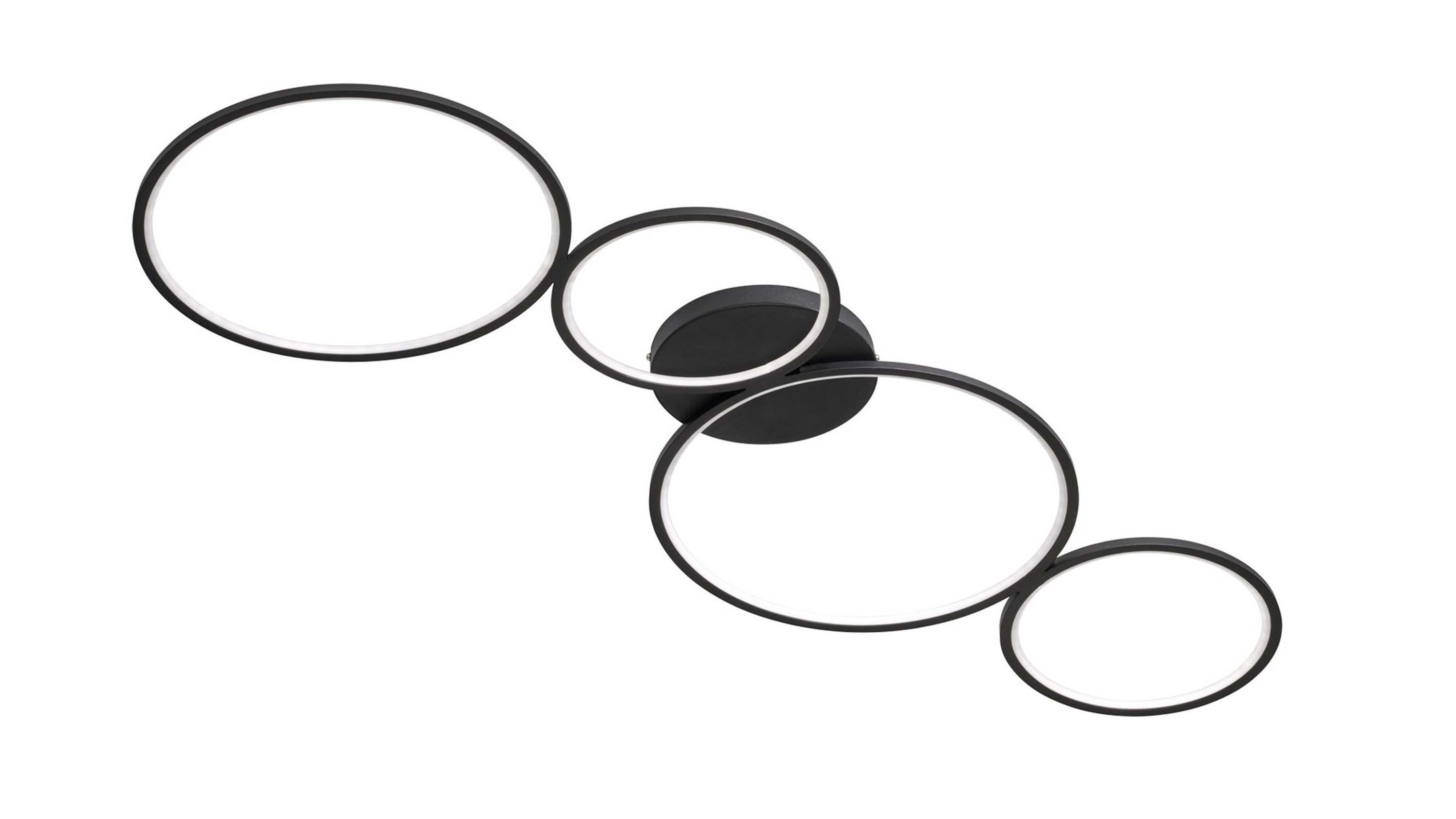 Trio Deckenlampe Rondo mattschwarzes Metall  Länge ca. 97 cm