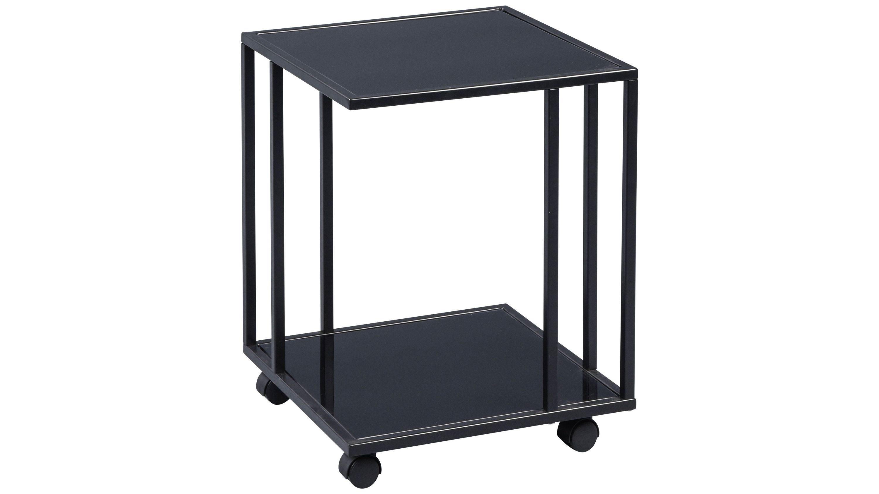 Beistelltisch Paris 1 schwarzes Glas & schwarzes Metall - ca. 40 x 40 cm