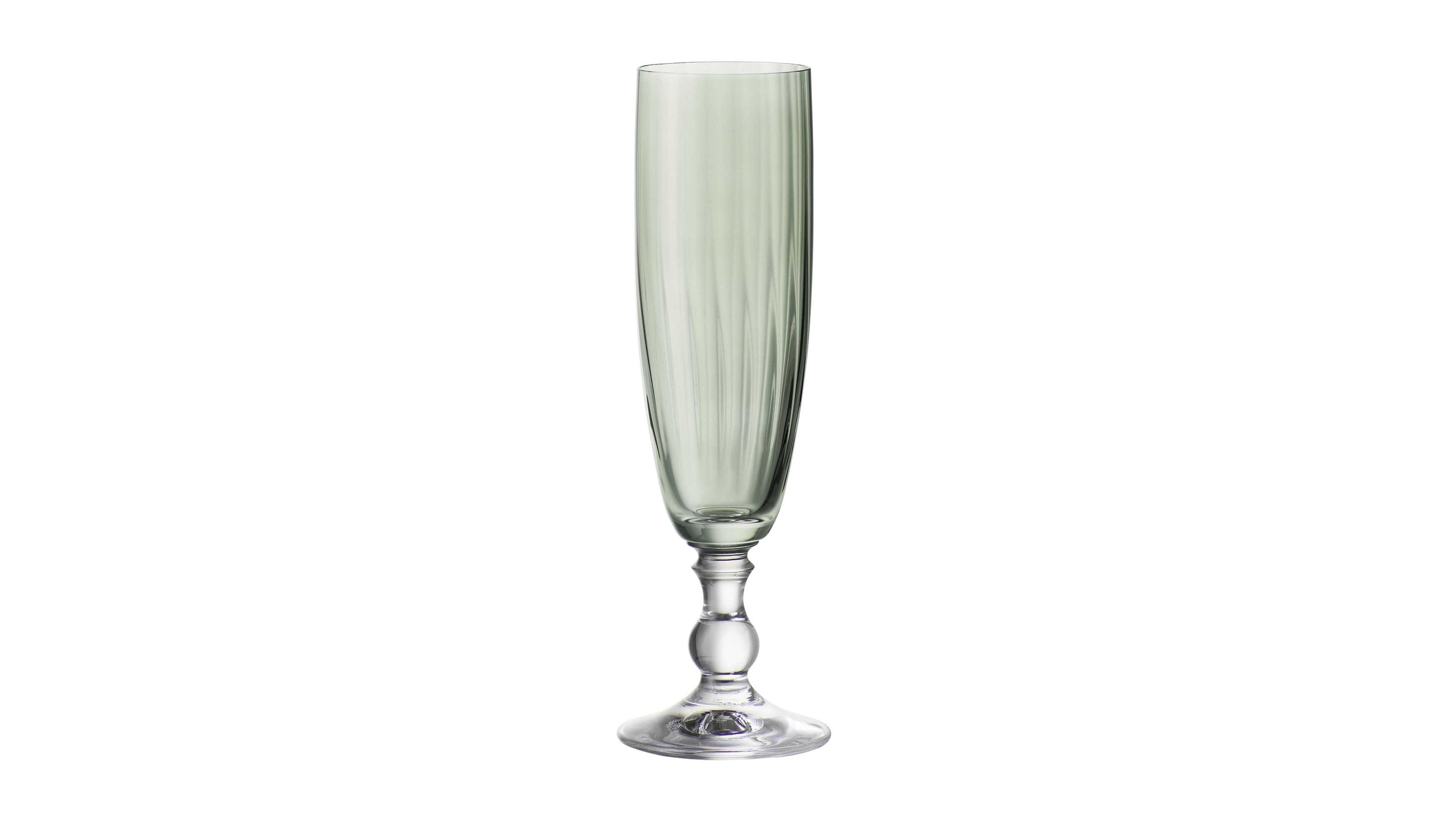 BOHEMIA Cristal Sektglas Georgia rauchgrünes Kristallglas - ca. 230 ml