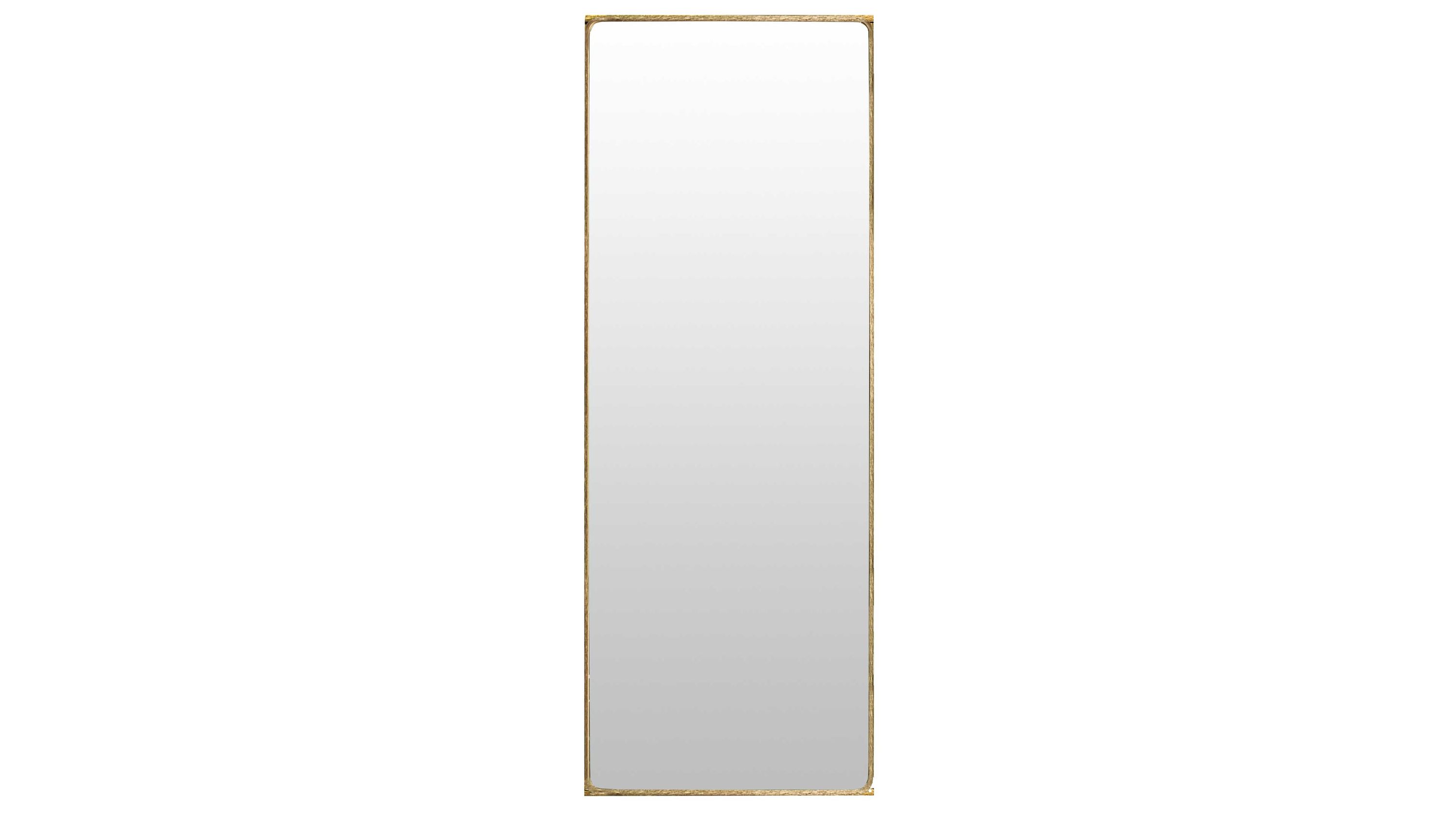 Wandspiegel mit goldfarbenem Rahmen Rechteckiger Wandspiegel mit schmalem goldfarbenem Rahmen