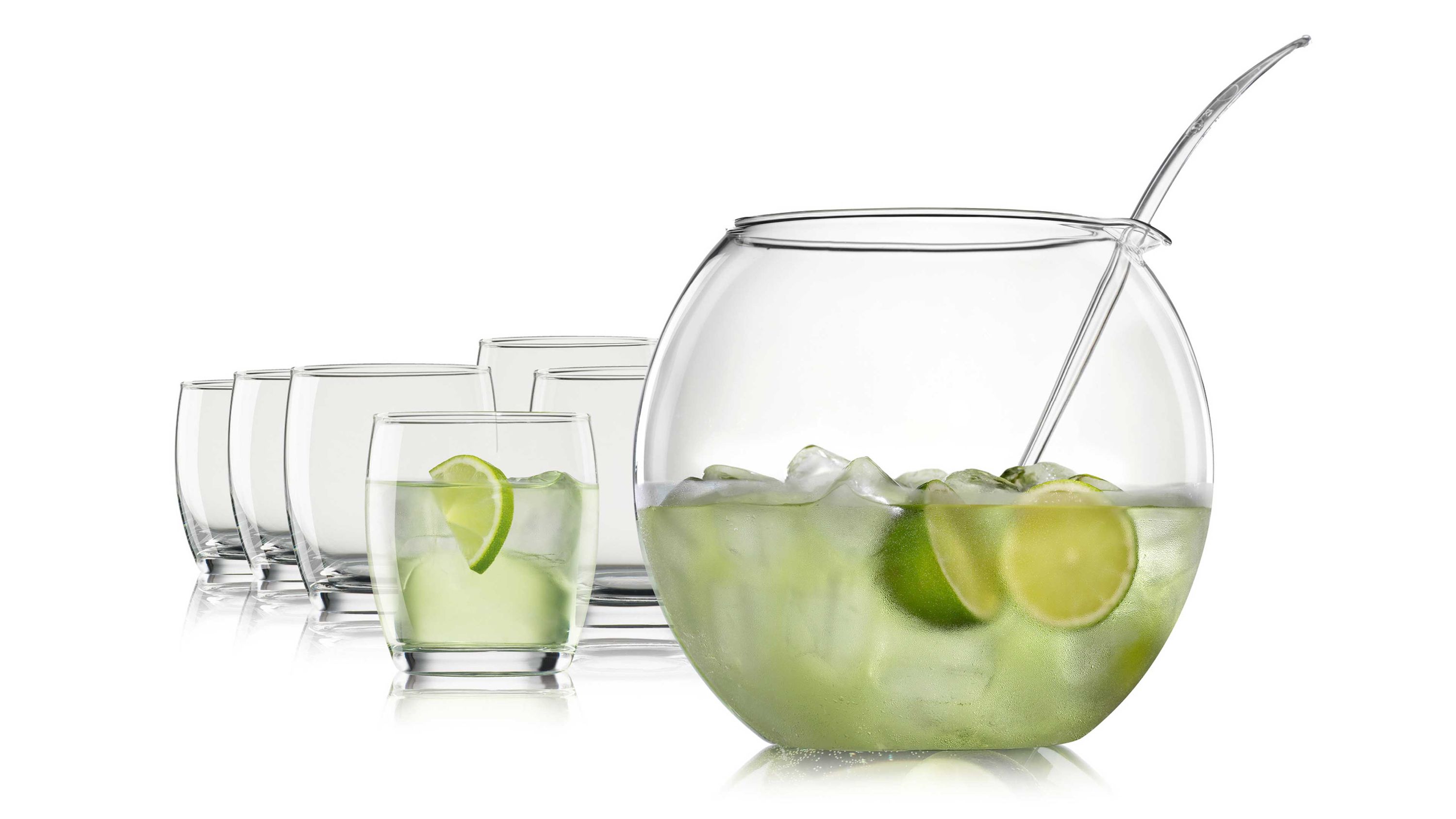 BOHEMIA Cristal Bowle-Set Libera Klarglas  achtteilig