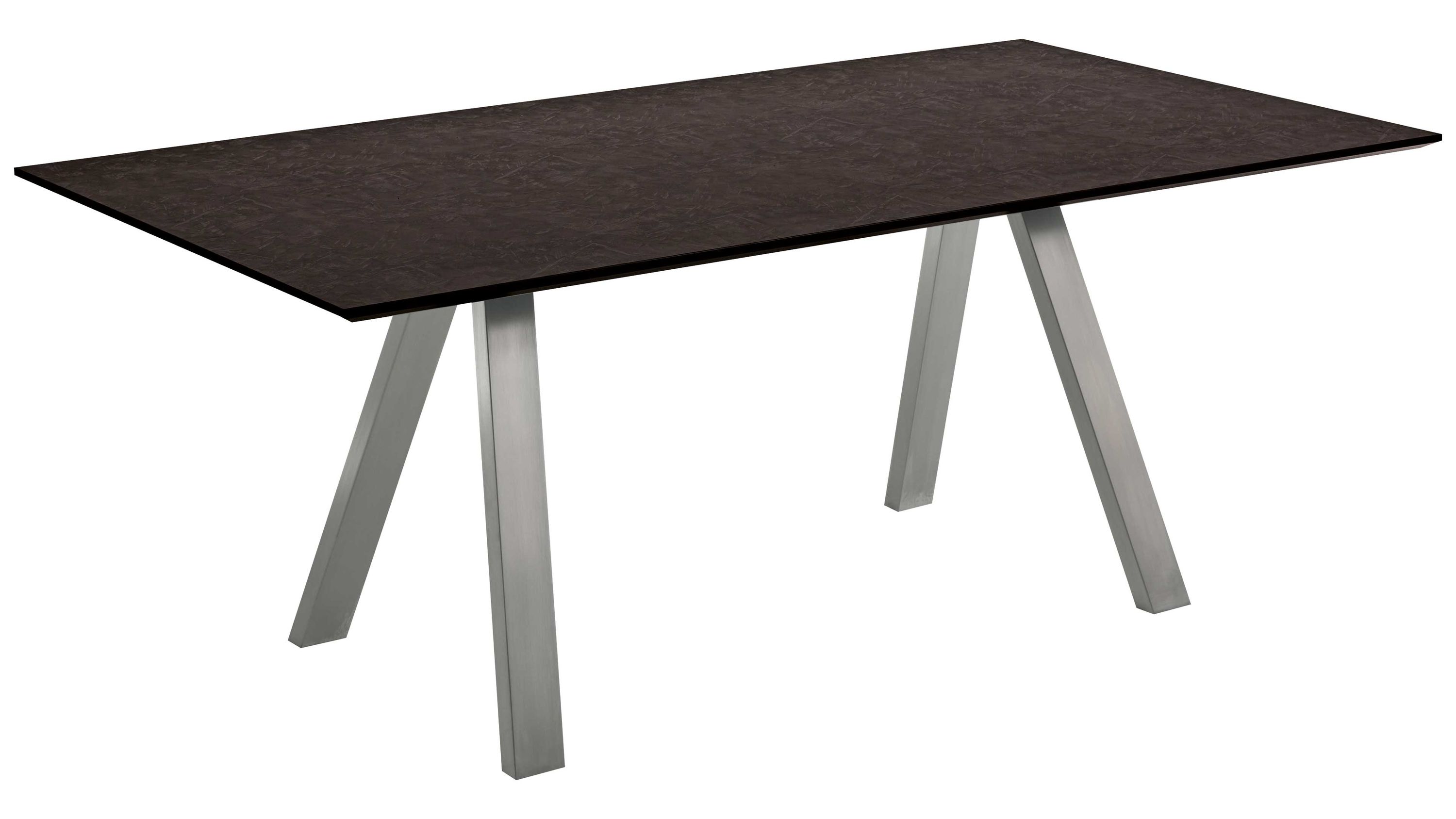 VENJAKOB Esstisch ET158 Metal slate Schwarzgold & Edelstahl  ca. 190 x 100 cm