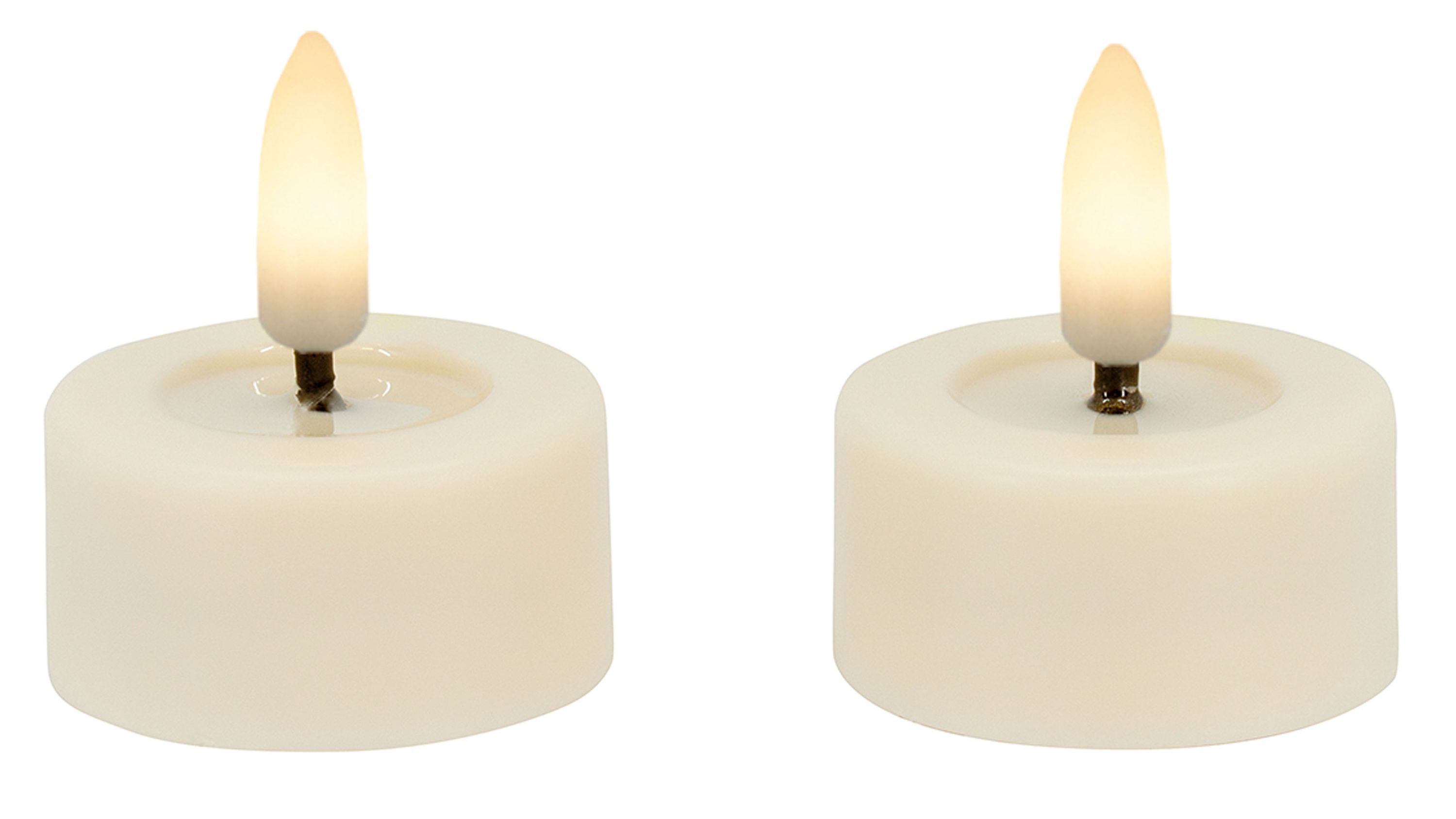 Candela Lights Winter Colors - LED-Teelicht-Set cremefarbener Wachs - zweiteilig