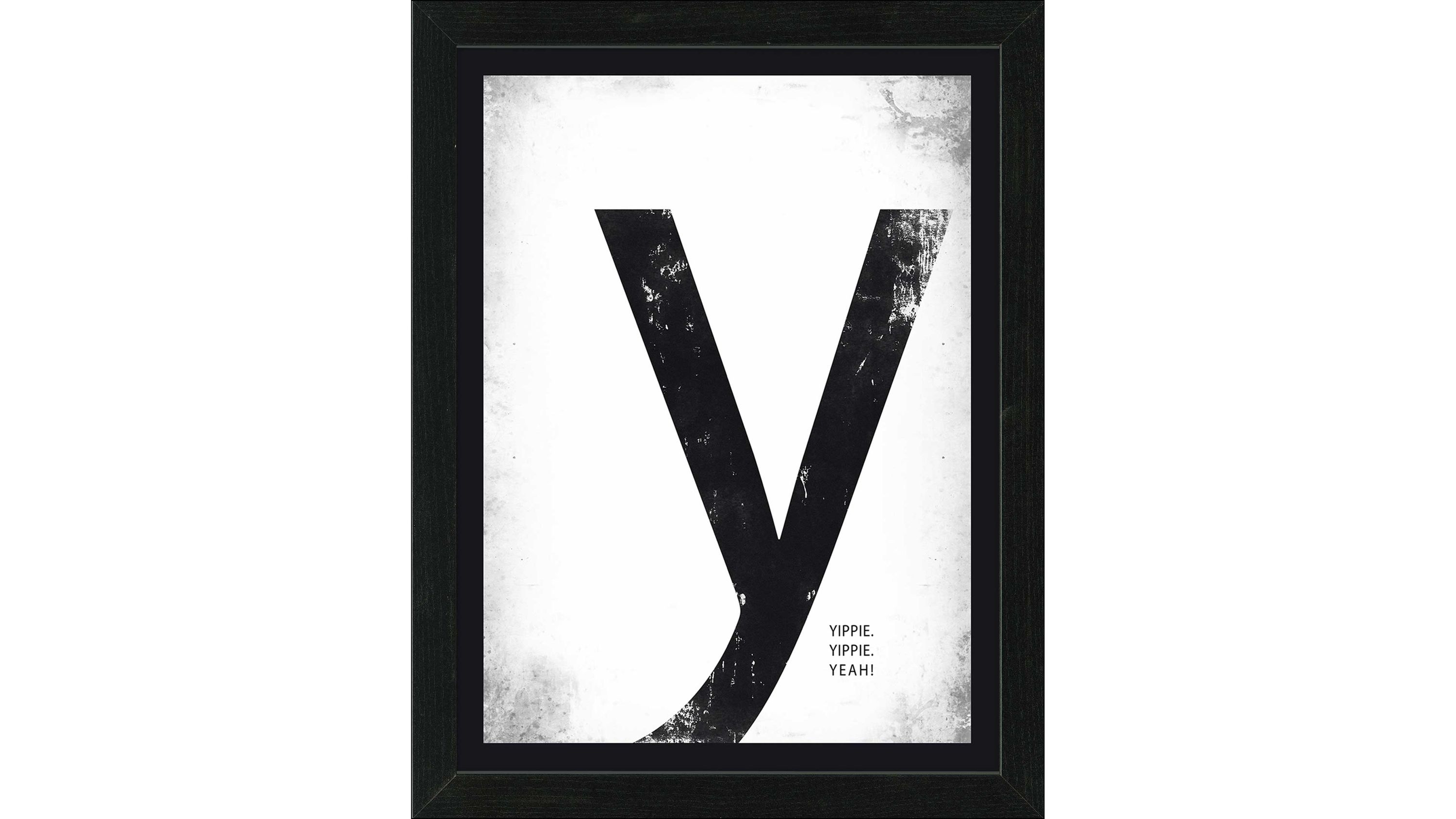 PRO®ART Kunstdruck Yippie Schwarz & Weiß - ca. 35 x 45 cm