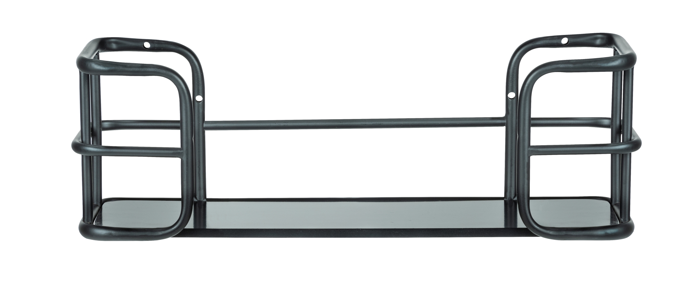 Wenko Wandregal Regal Rechteckig modern schwarz Metall Bambus Holz 79 x 19,5 x 28 cm