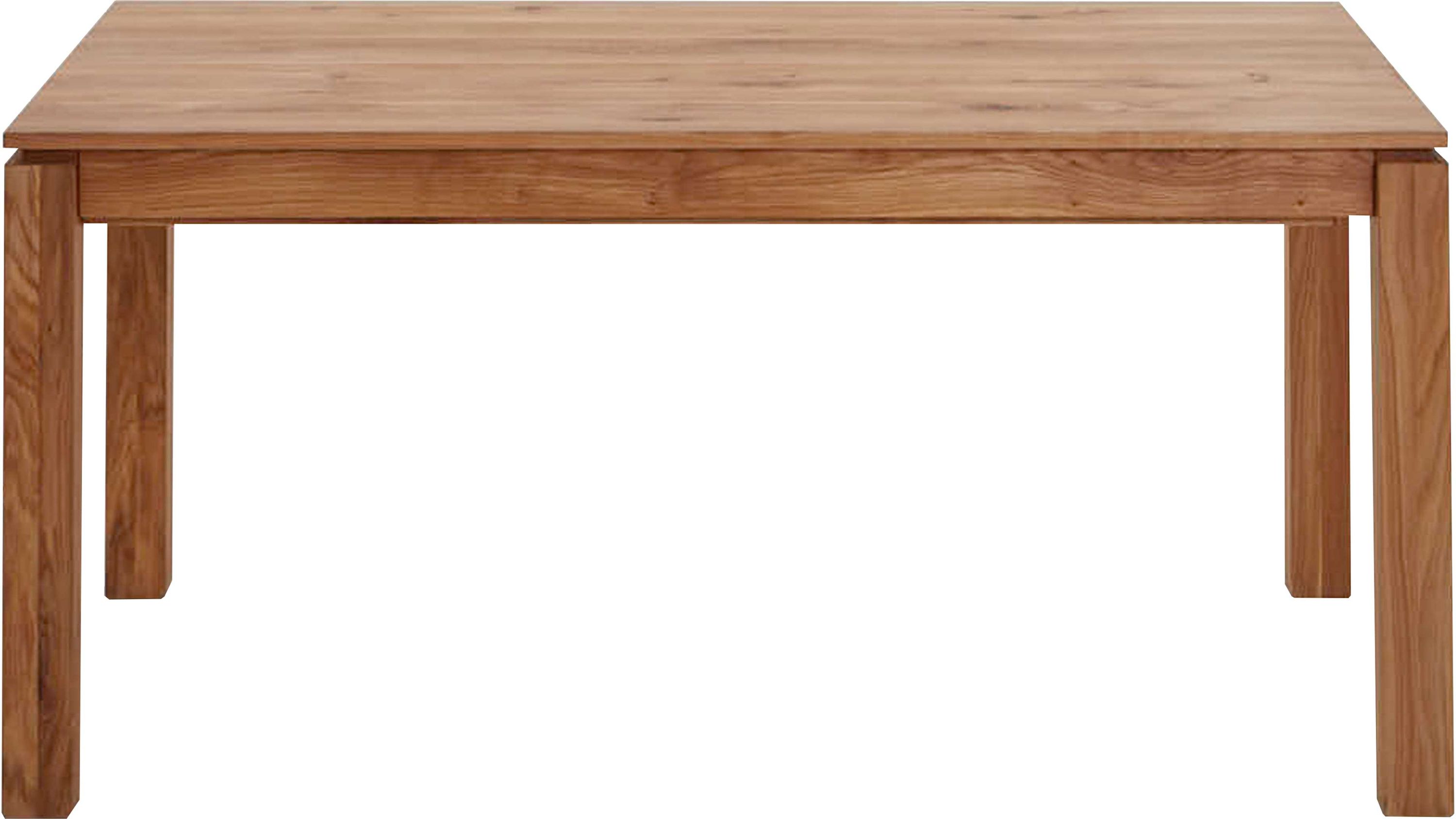Rechteckiger Holztisch mit vier Beinen Rechteckiger Holztisch mit vier Beinen in naturbrauner Farbe
