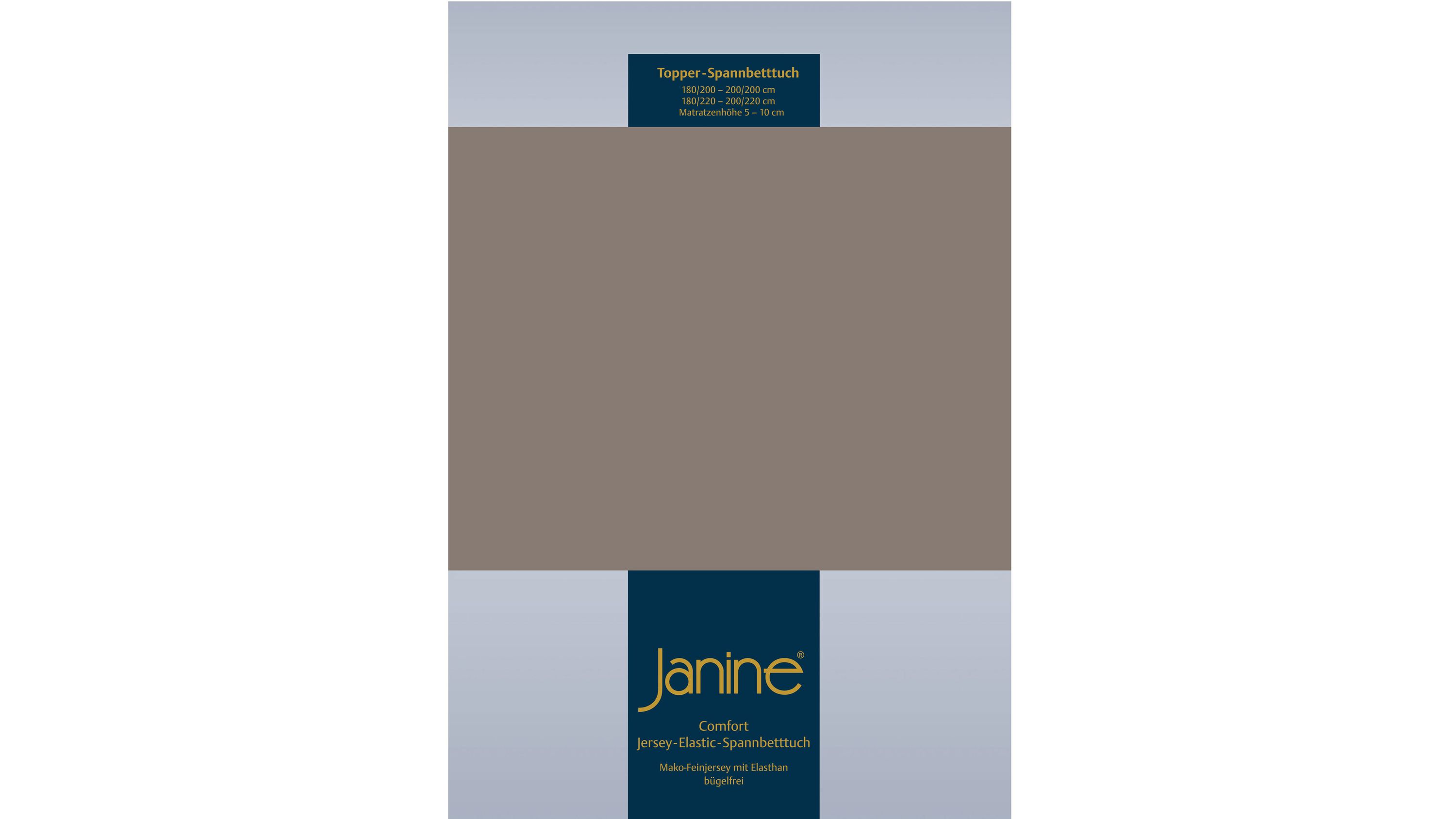 Spannbettlaken in taupe Farbe mit elastischem Jersey-Material